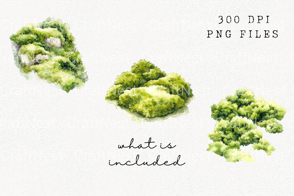 Lush Green Bushes Clipart Bundle