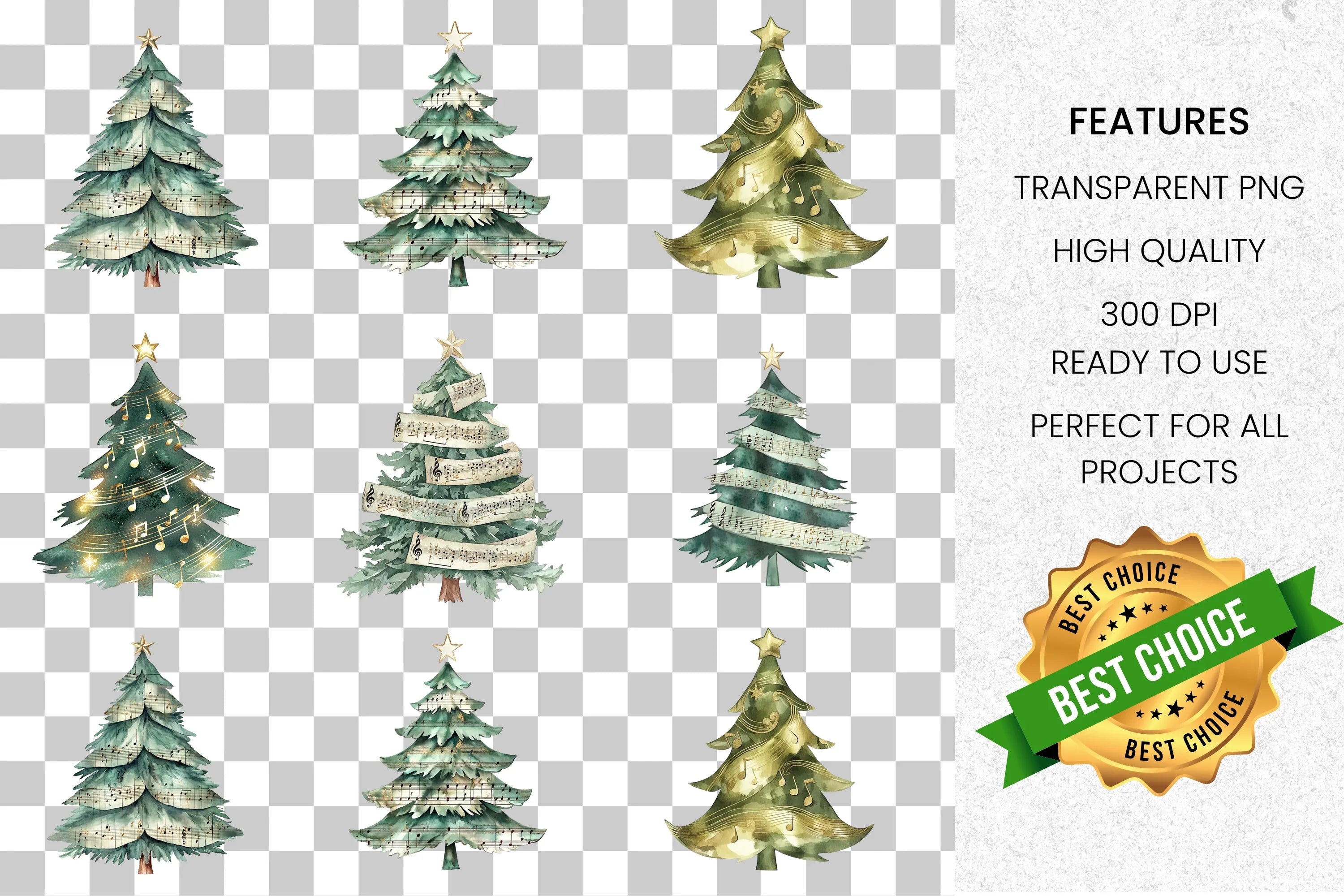 Christmas Tree Clipart Bundle