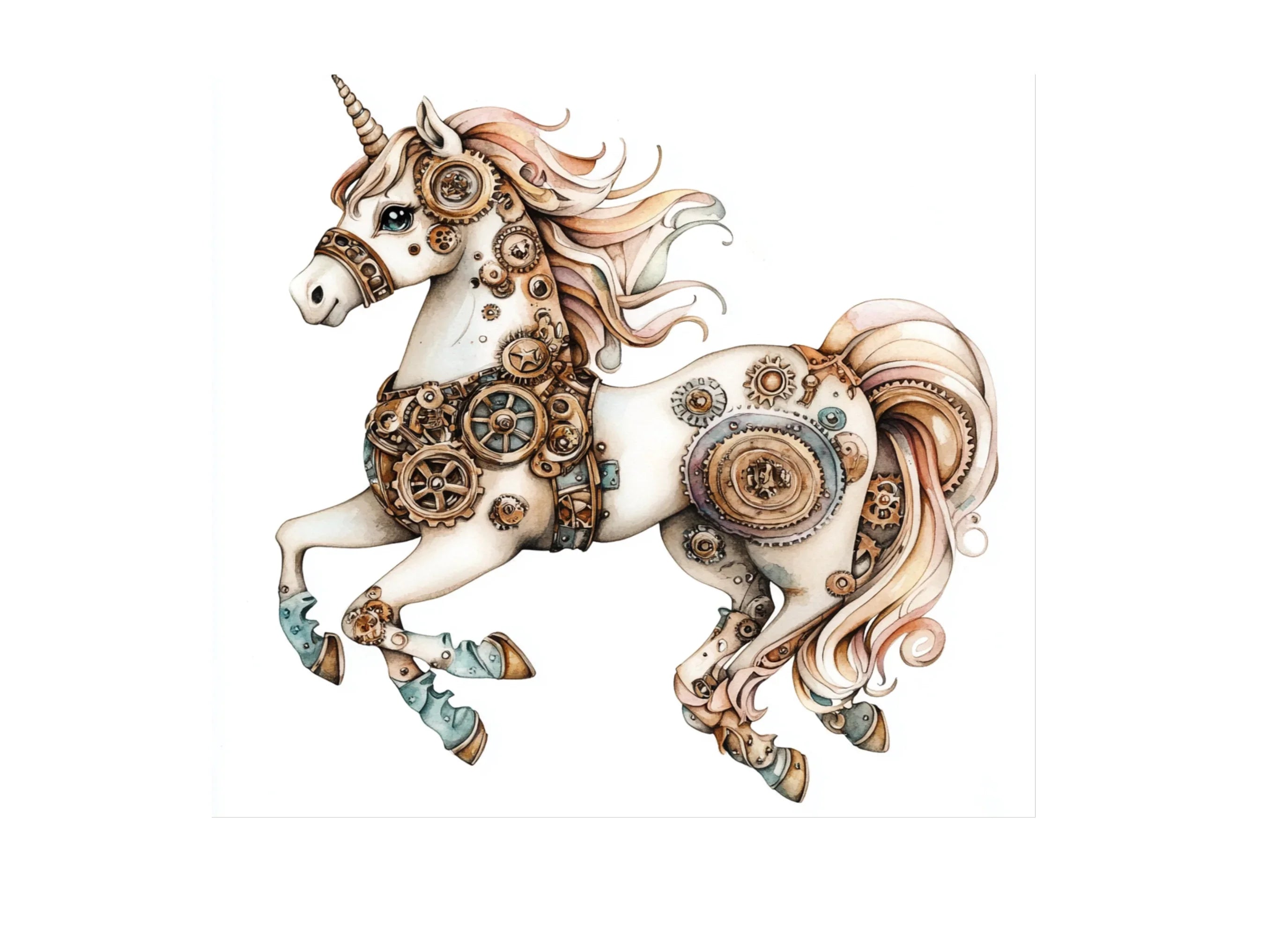 Steampunk Unicorns Clipart Bundle