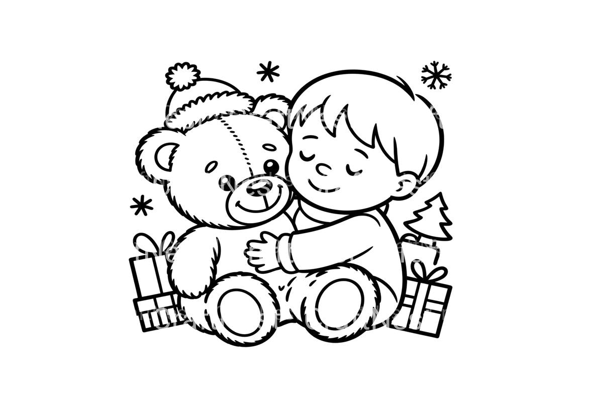 Cute Babies with Teddy Bears Coloring Books