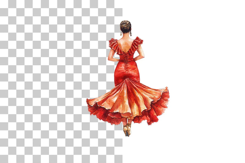 Flamenco Dancer Spanish Woman Clipart Bundle - CraftNest - Digital Crafting and Art