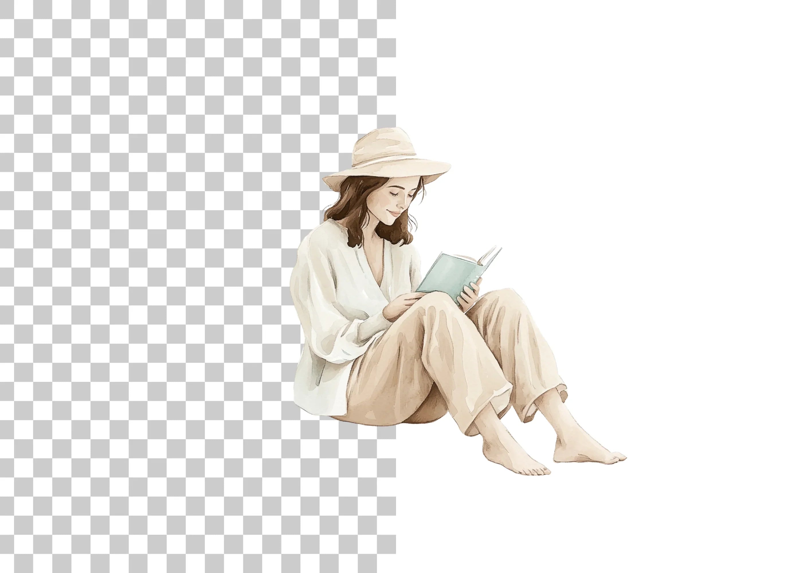 Women Reading Books Clipart Bundle
