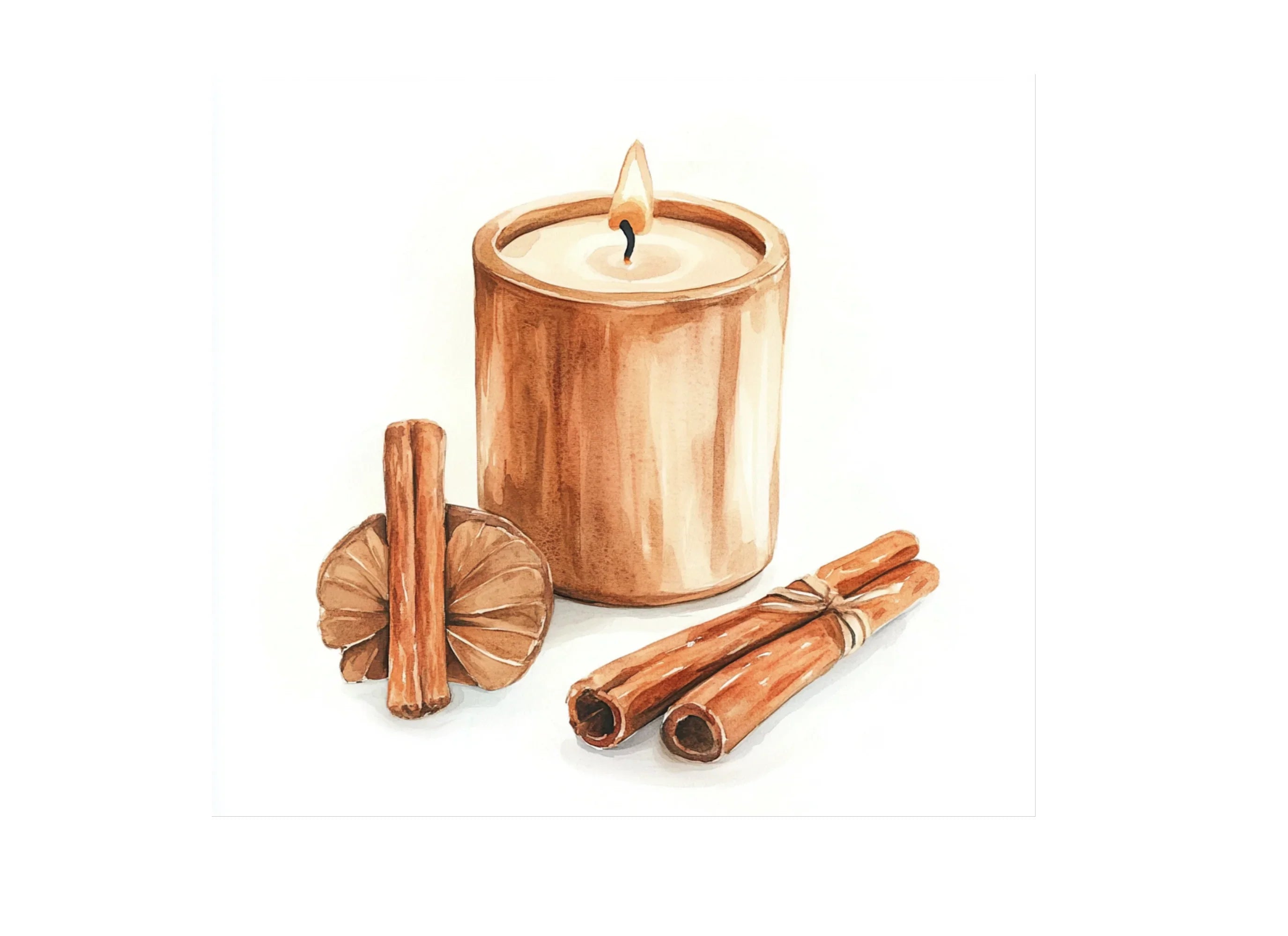 Cozy Cinnamon Candle Clipart Bundle