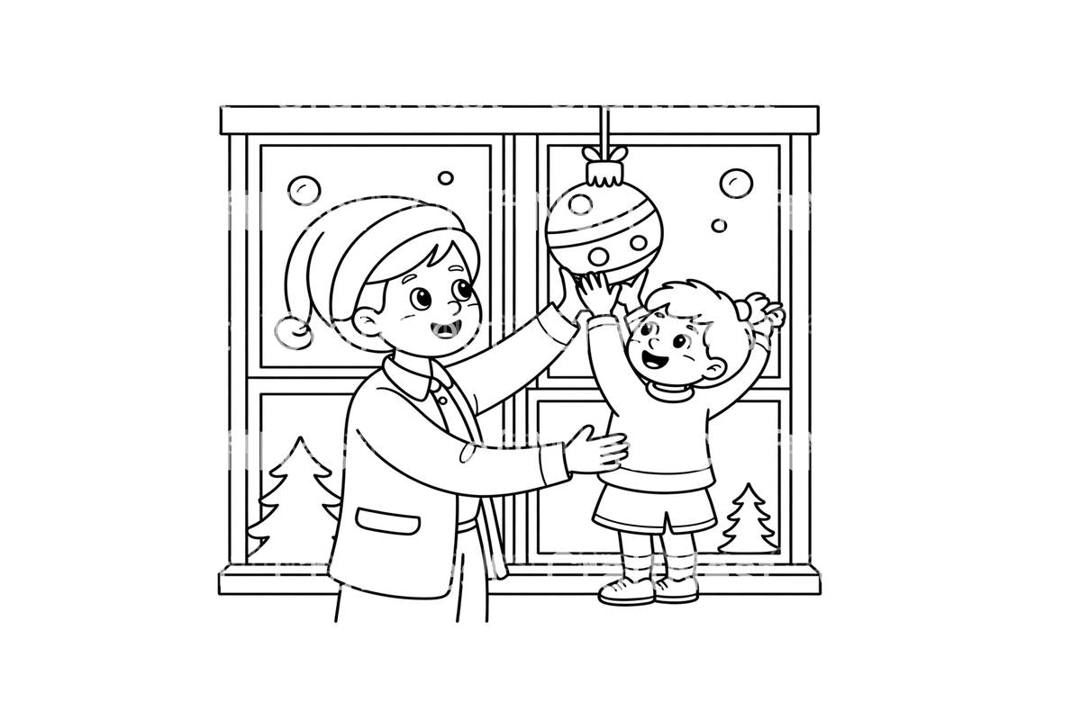Mother and Child Decorating Window Coloring Books