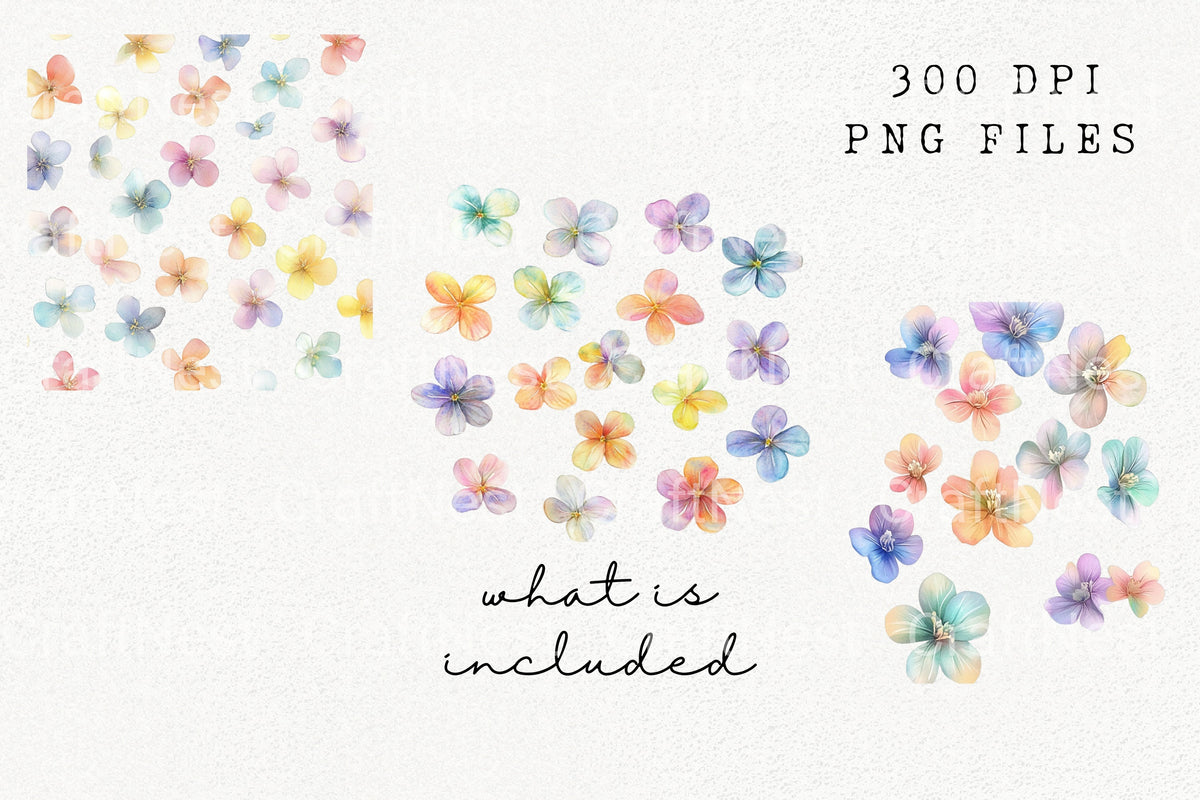 Pastel Flowers Clipart Bundle