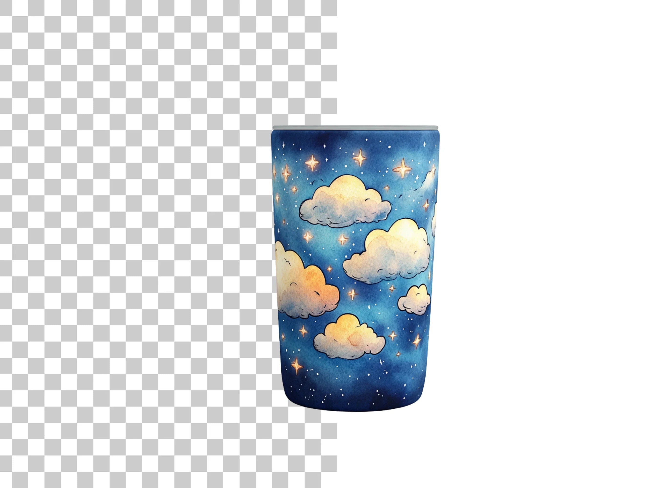 Starry Night Clouds Tumbler Clipart Bundle