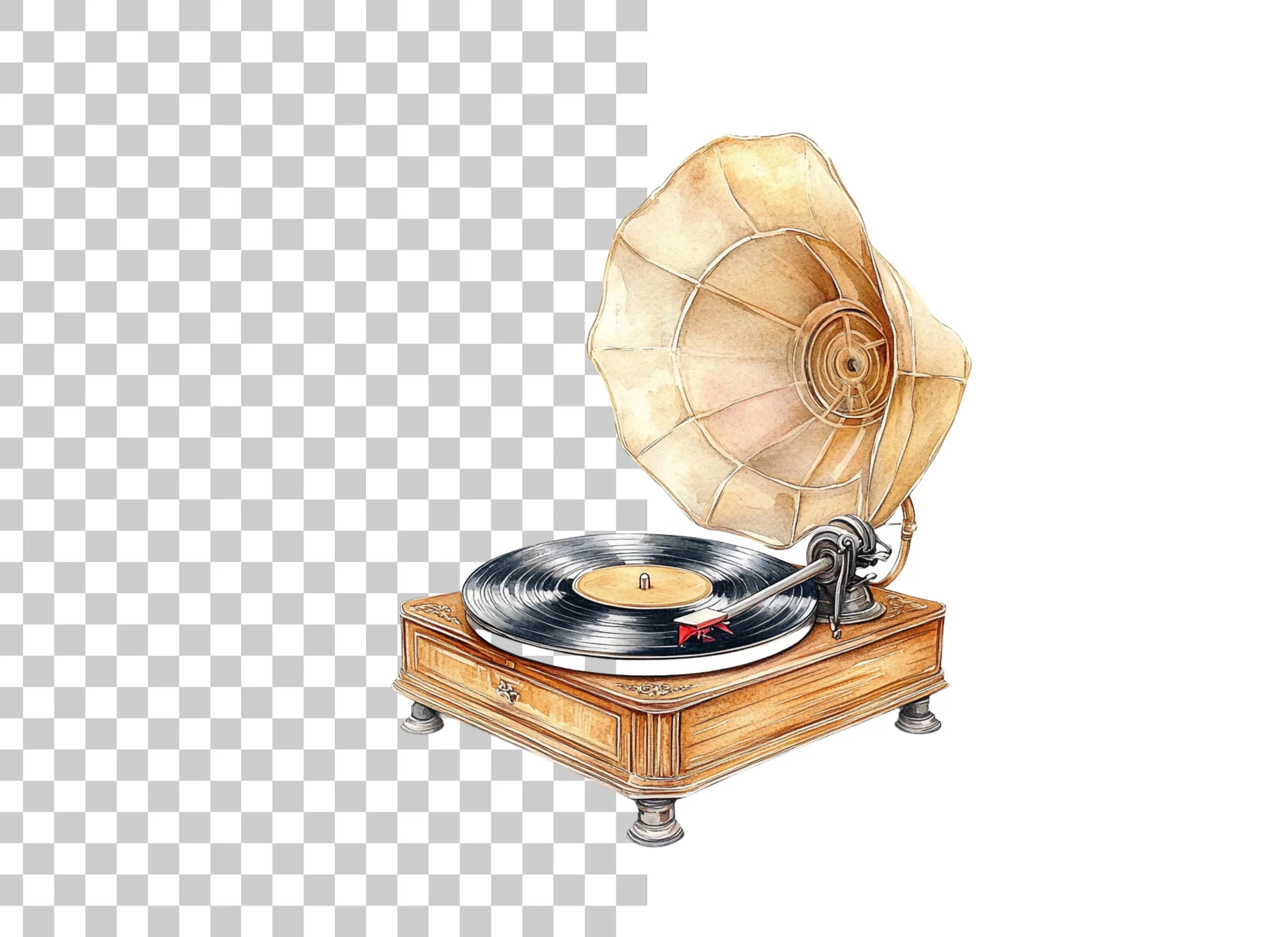 Retro Record Player Clipart Bundle