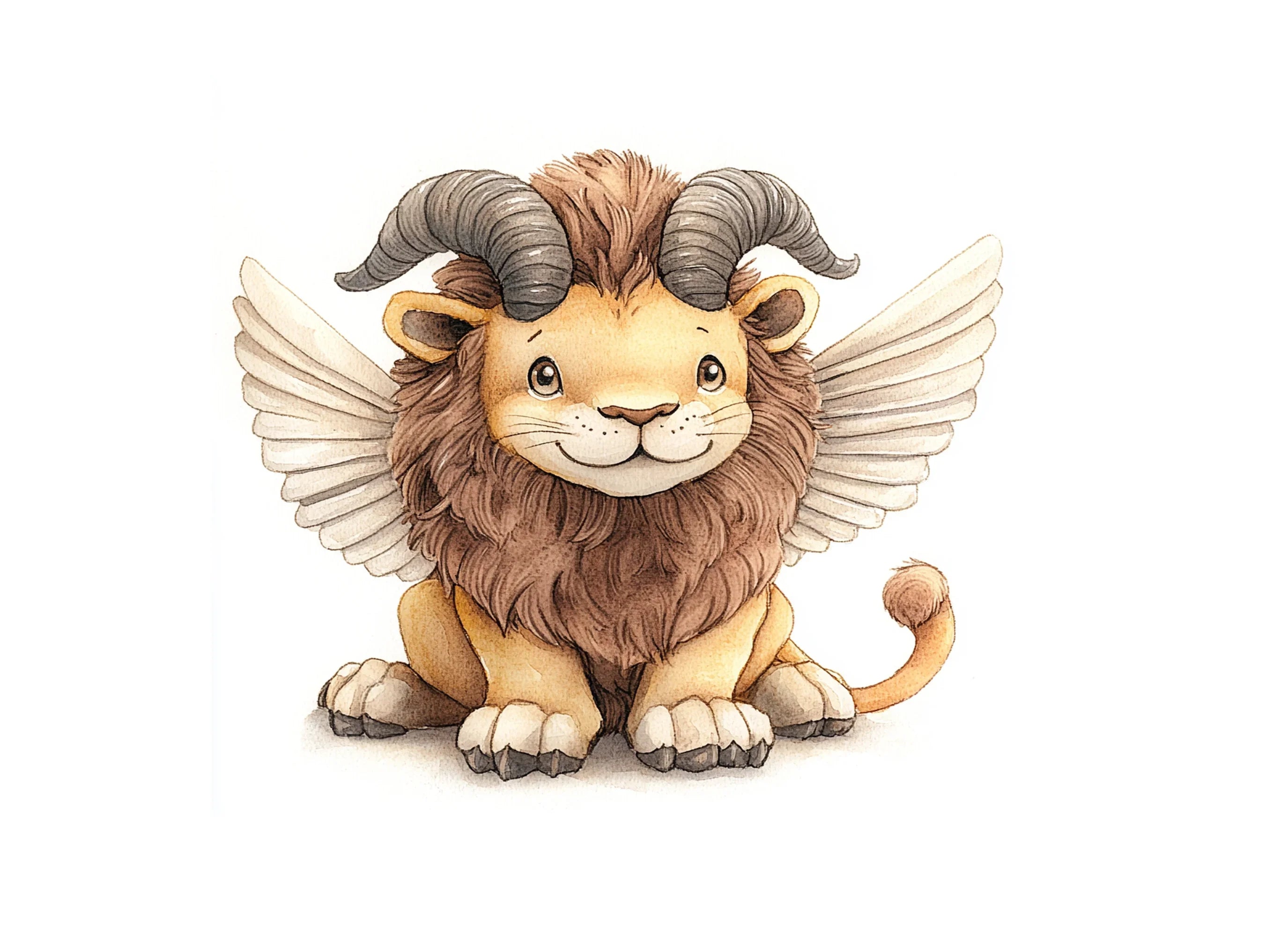 Fantasy Lion with Horns and Wings Clipart Bundle