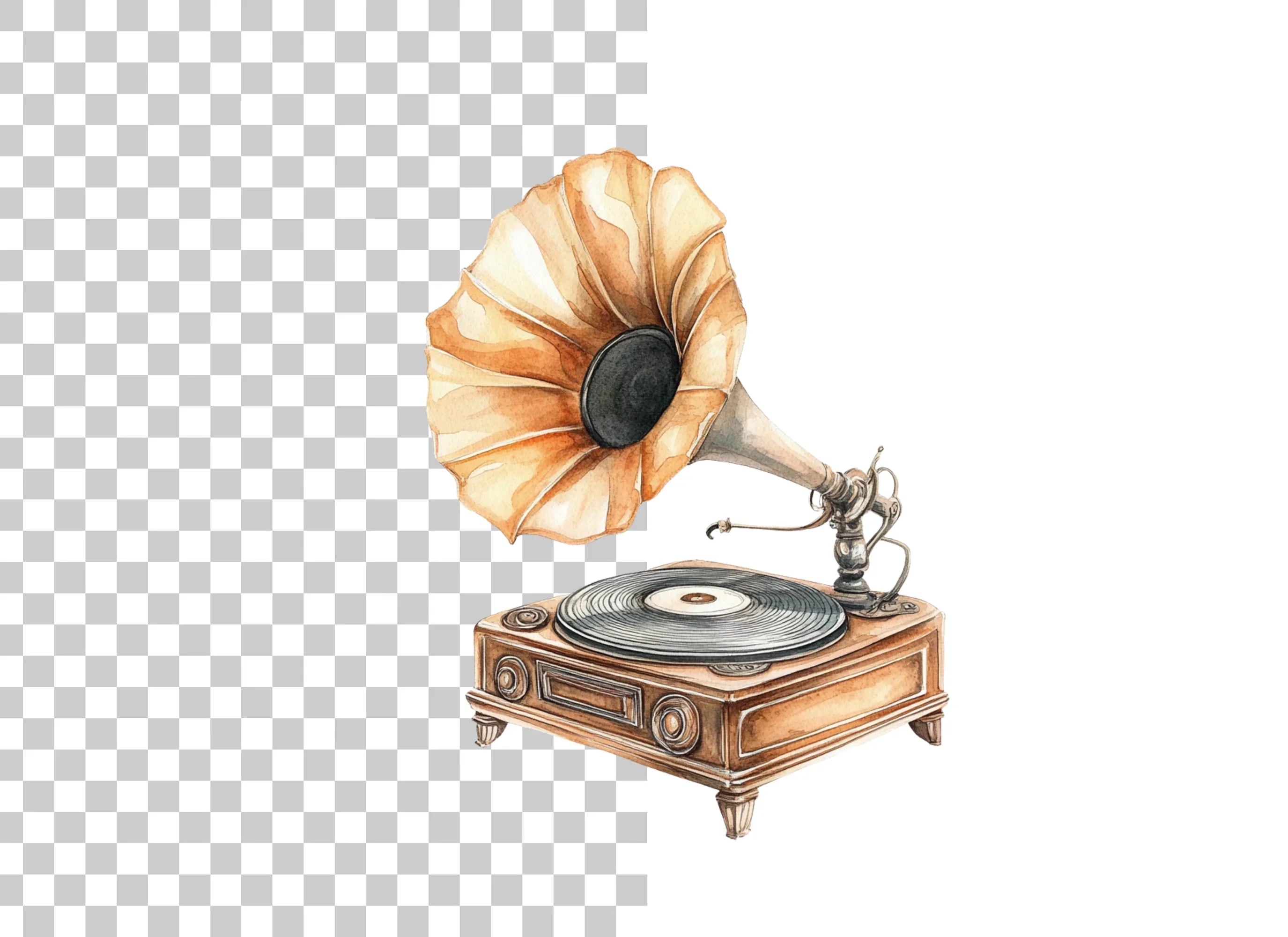 Vintage Gramophone Clipart Bundle