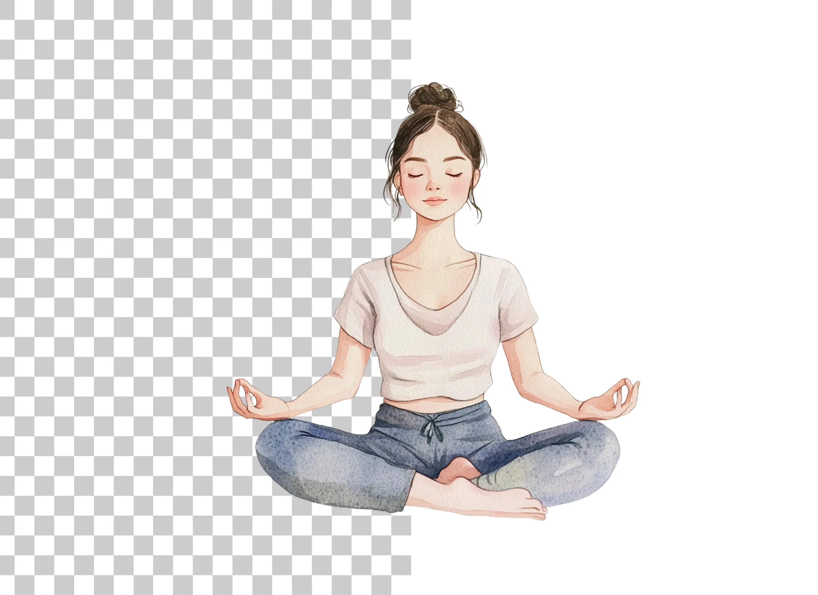 Serene Yoga Pose Clipart Bundle