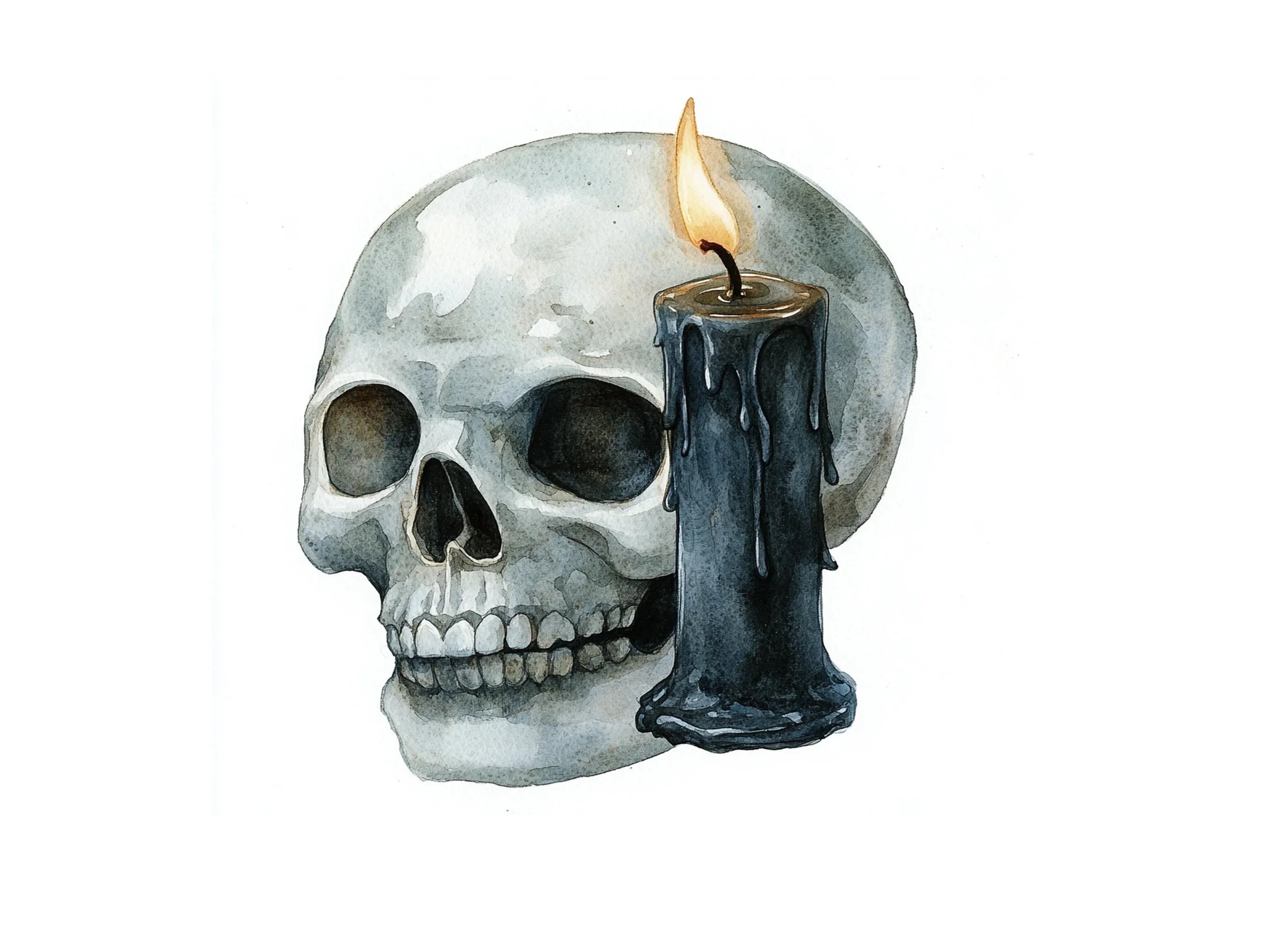 Gothic Skull Candle Clipart Bundle