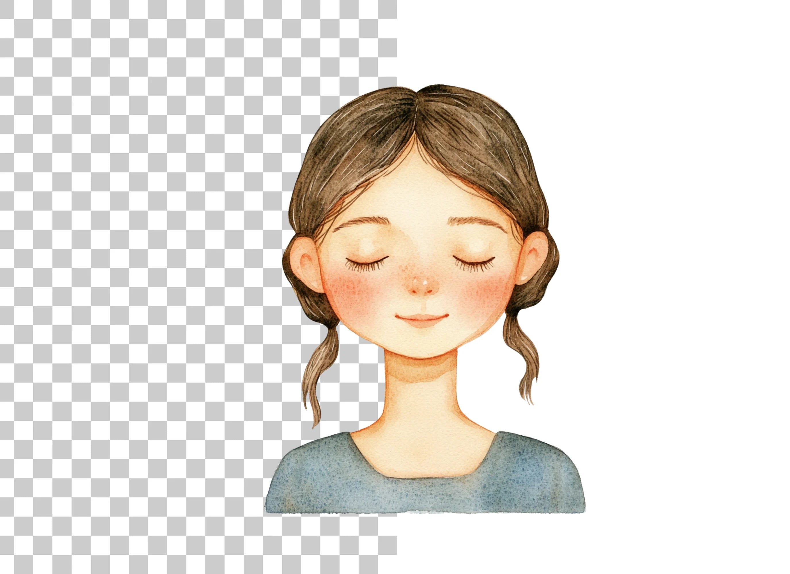 Peaceful Girl Meditating Clipart Bundle