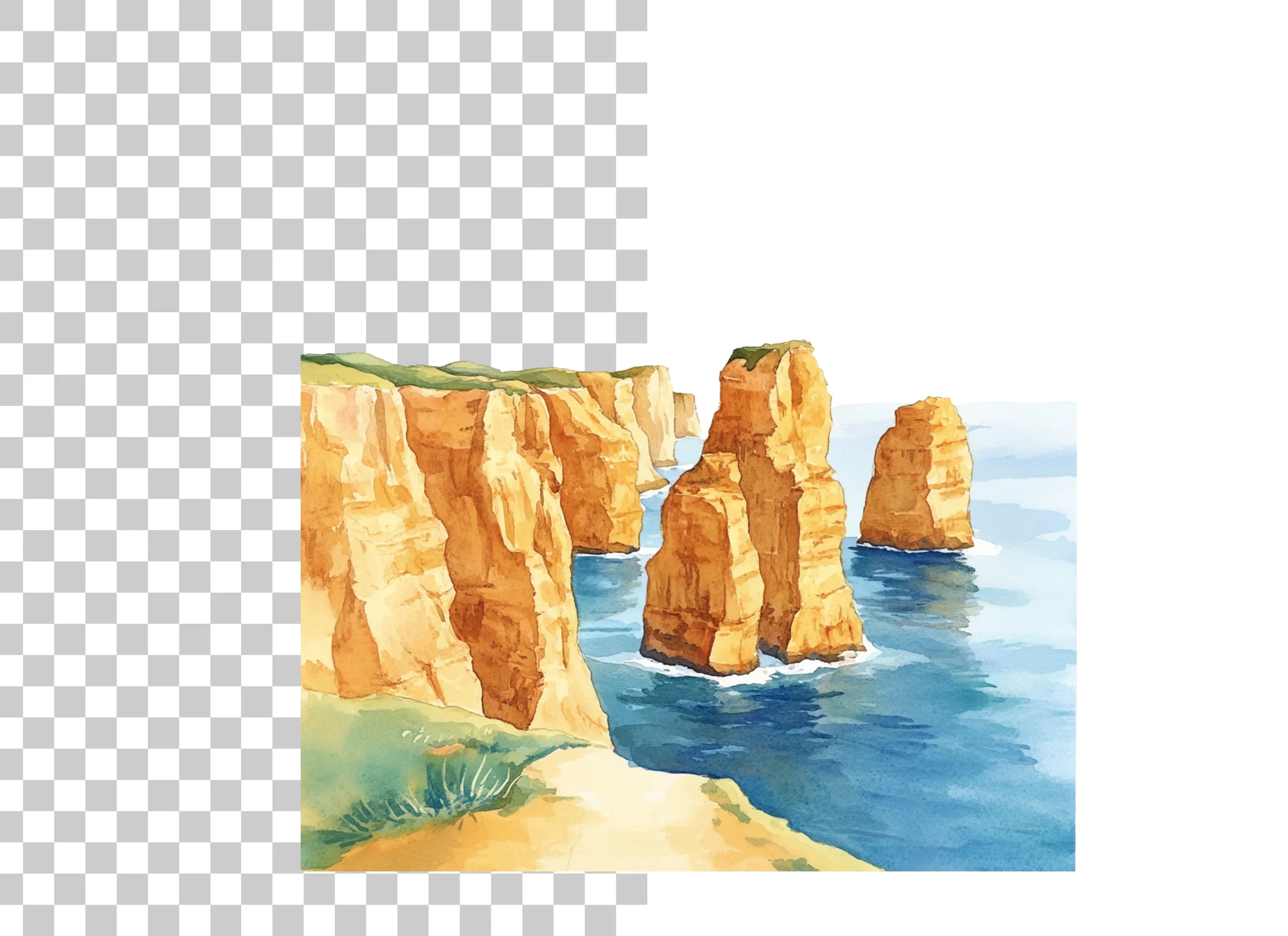 Ocean Cliffs Clipart Bundle