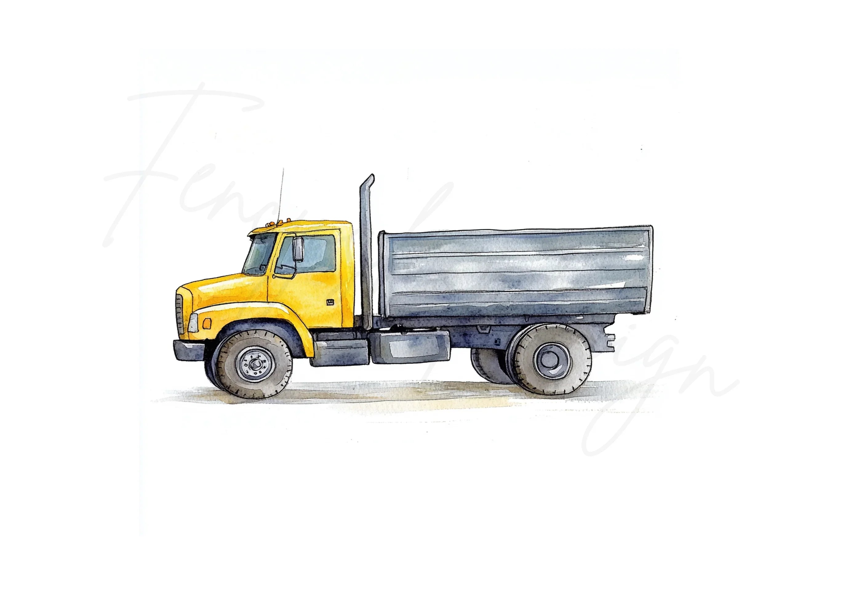 Yellow Dump Truck Clipart Bundle