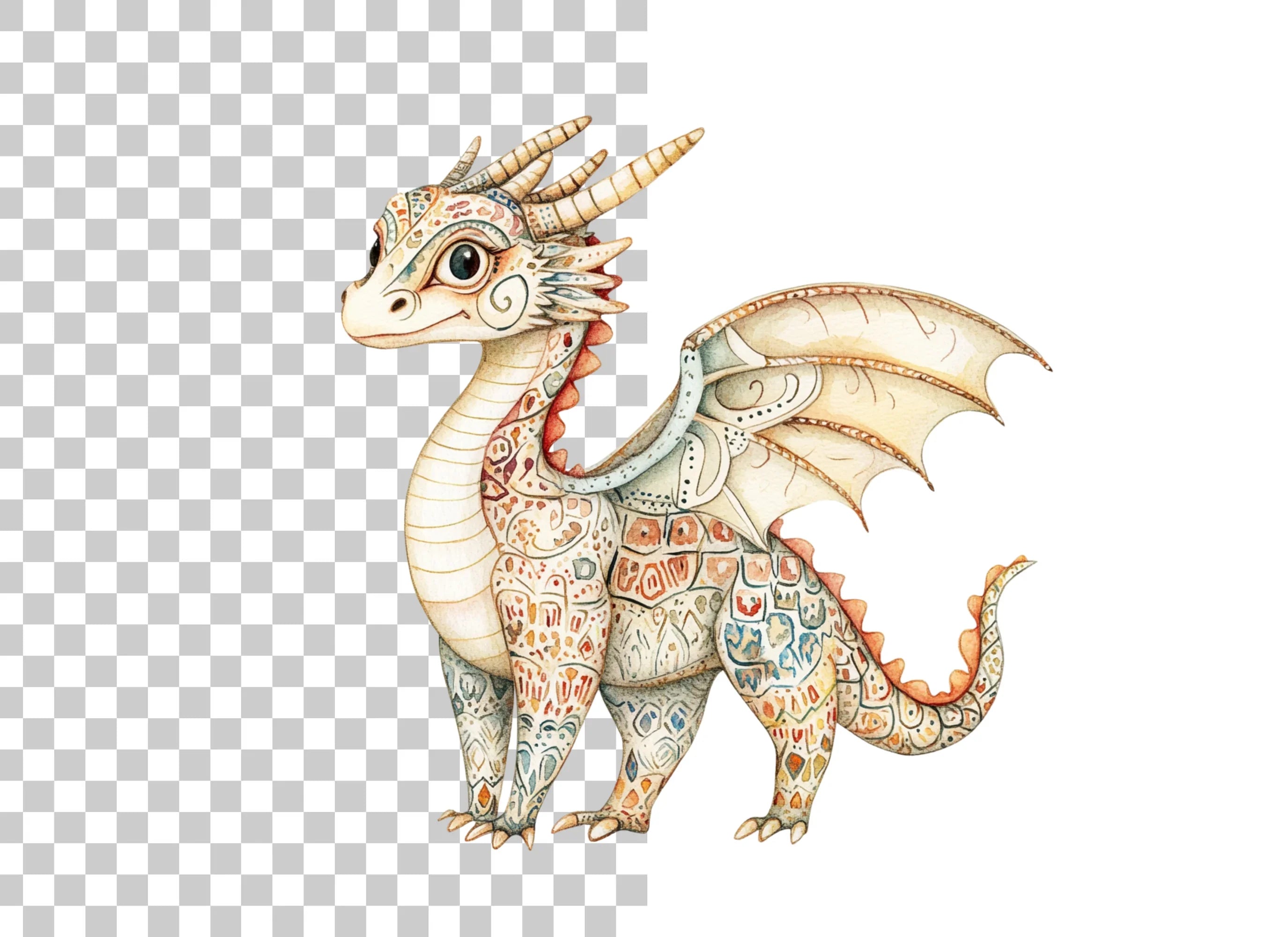 Ornate Fantasy Dragon Clipart Bundle