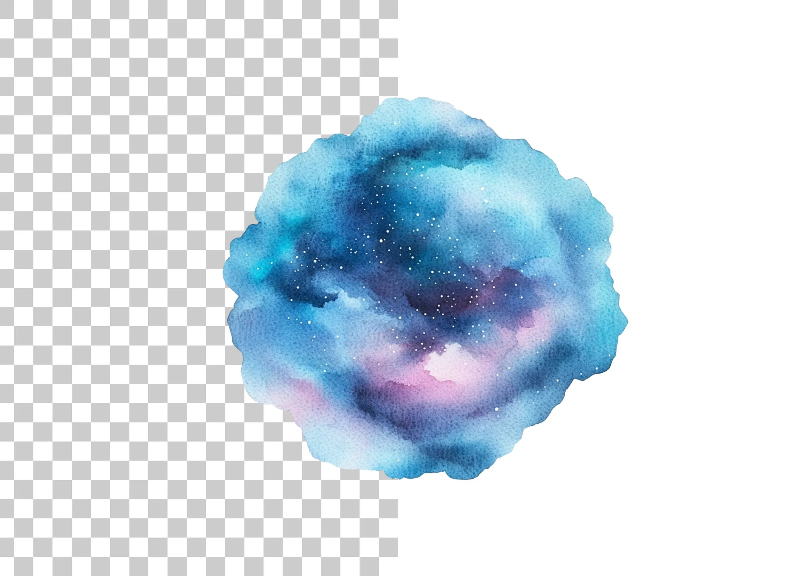 Blue Galaxy Clouds Clipart Bundle