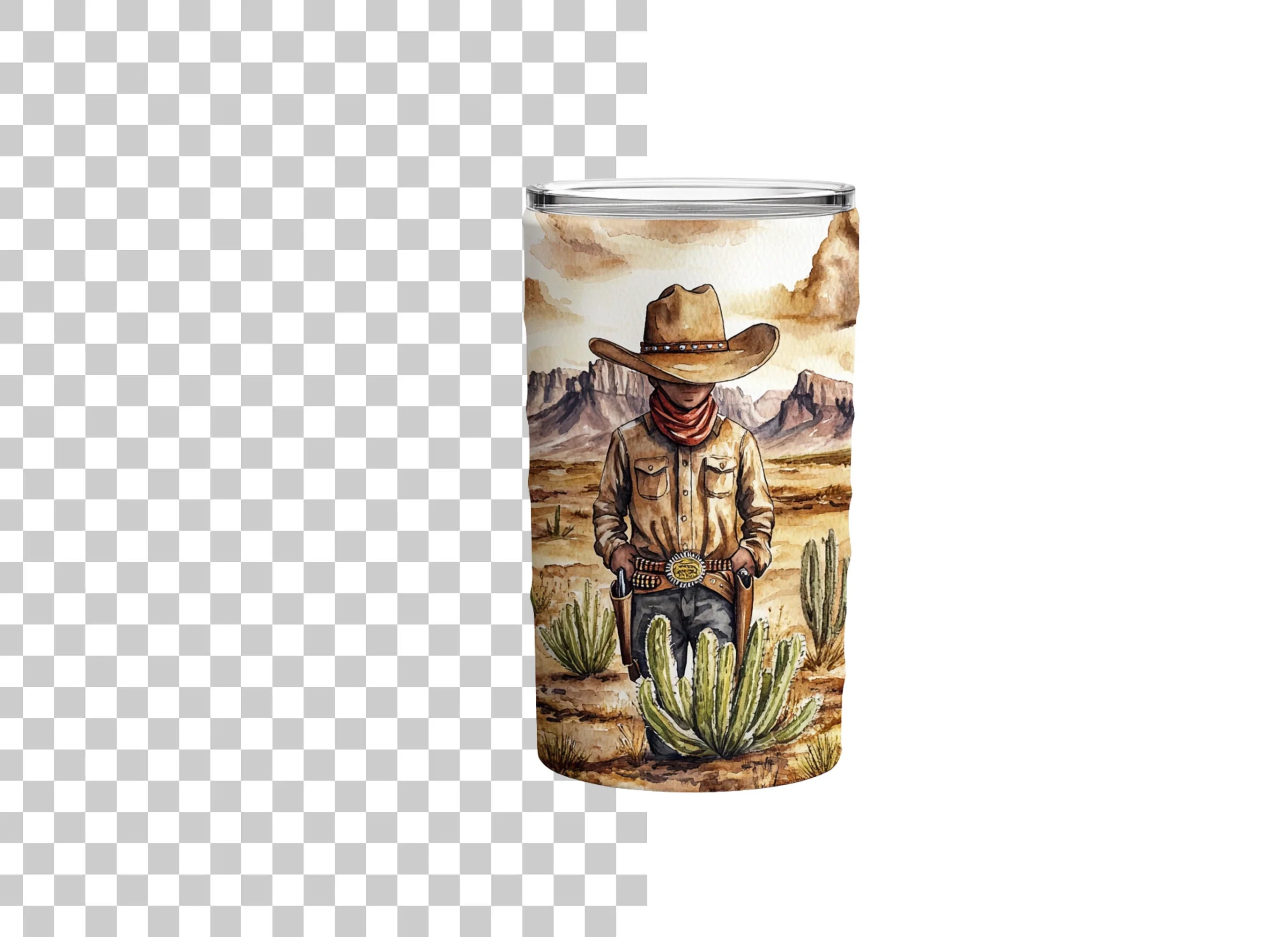 Cute Cowboy Tumbler Clipart Bundle