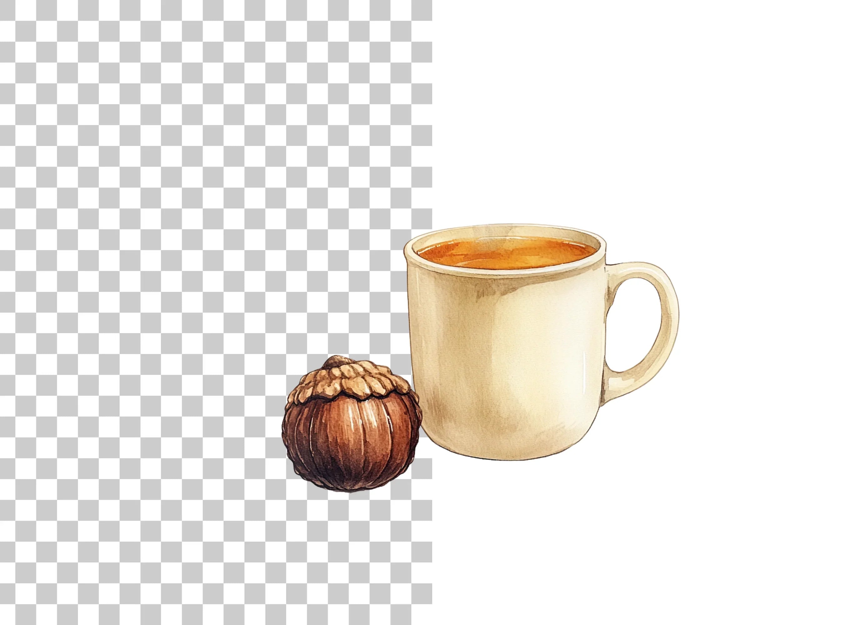 Autumn Coffee and Acorn Clipart Bundle