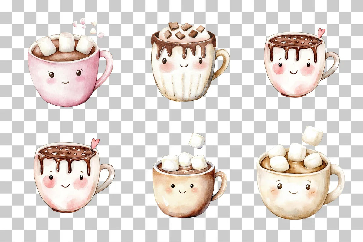 Kawaii Tea Cup Clipart Bundle - CraftNest - Digital Crafting and Art
