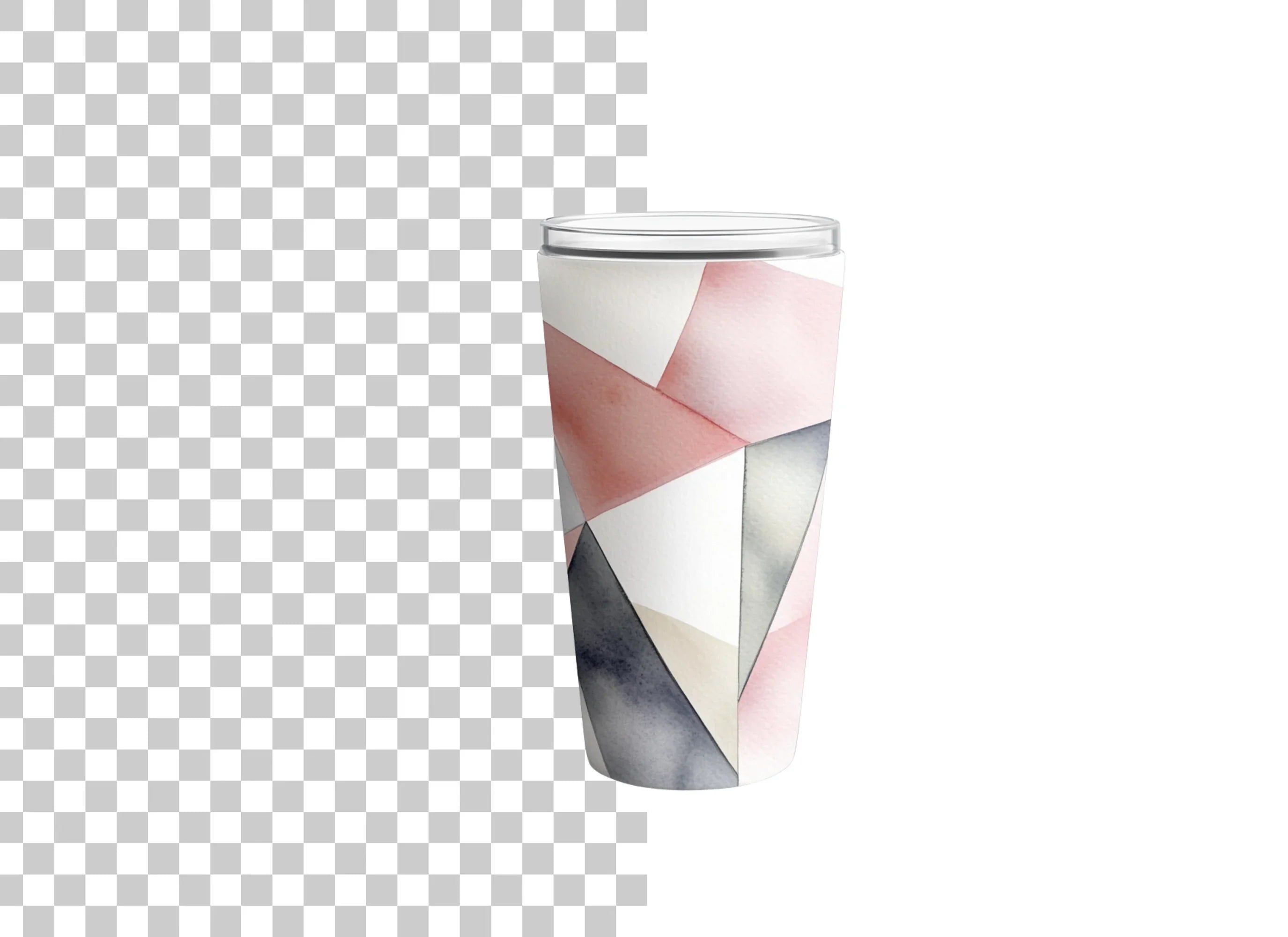 Pink Geometric Tumbler Clipart Bundle