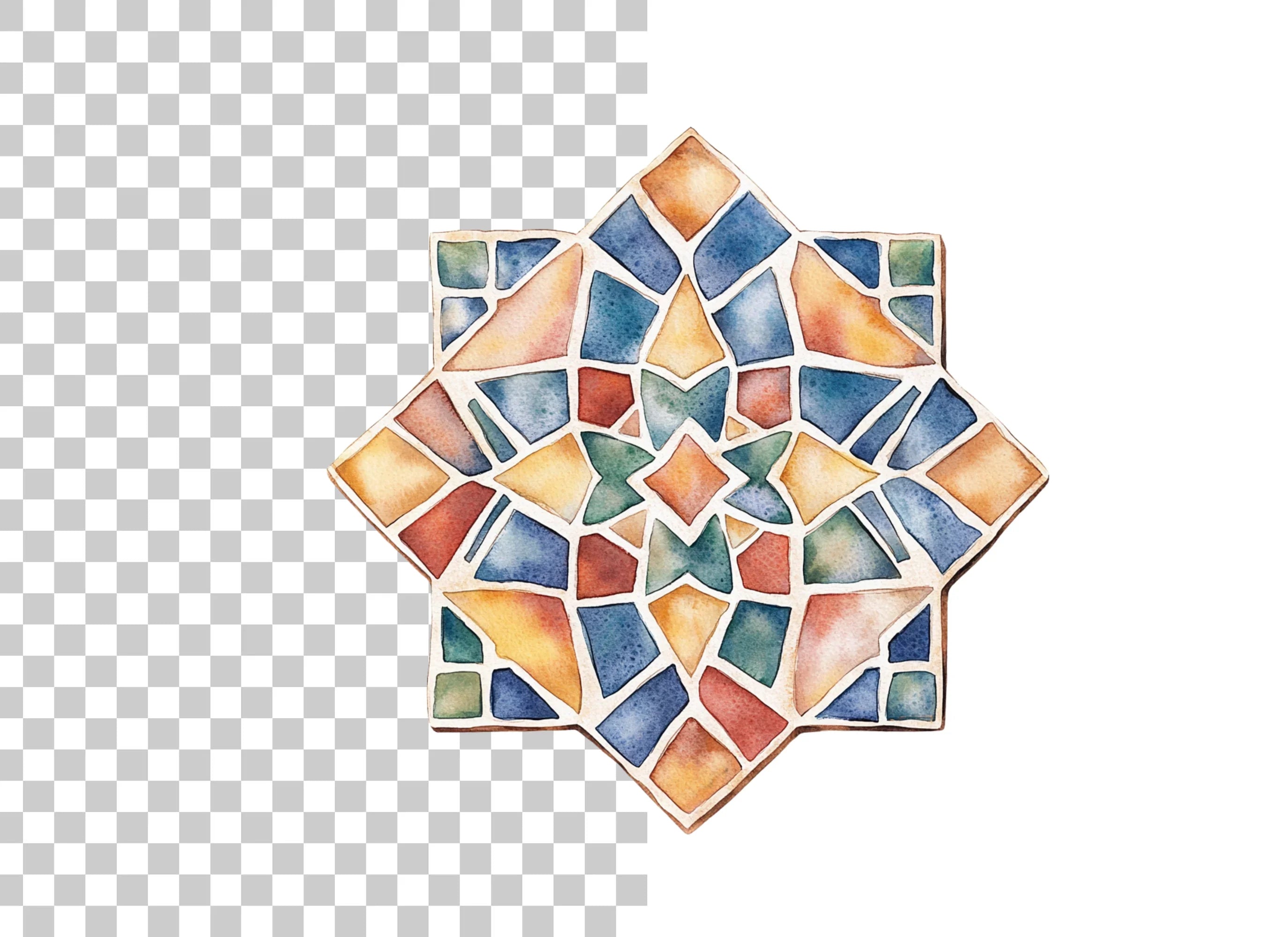 Stained Glass Star Clipart Bundle