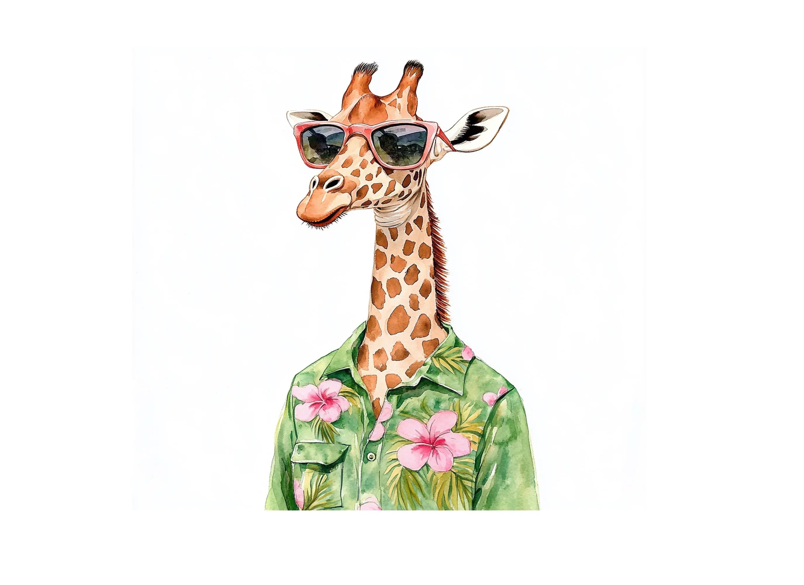 Cool Giraffes with Sunglasses Clipart Bundle