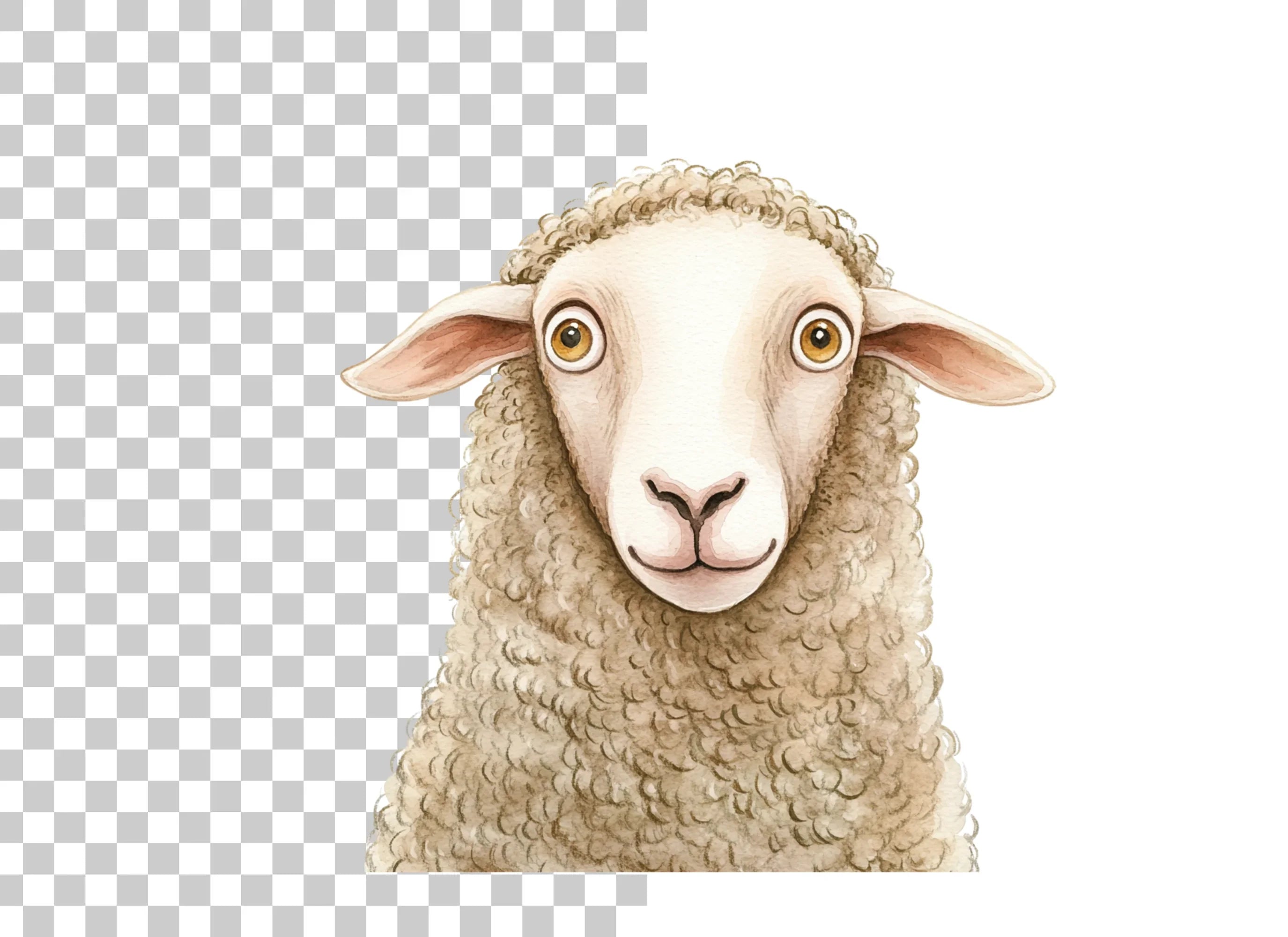Cute Sheep Head Clipart Bundle