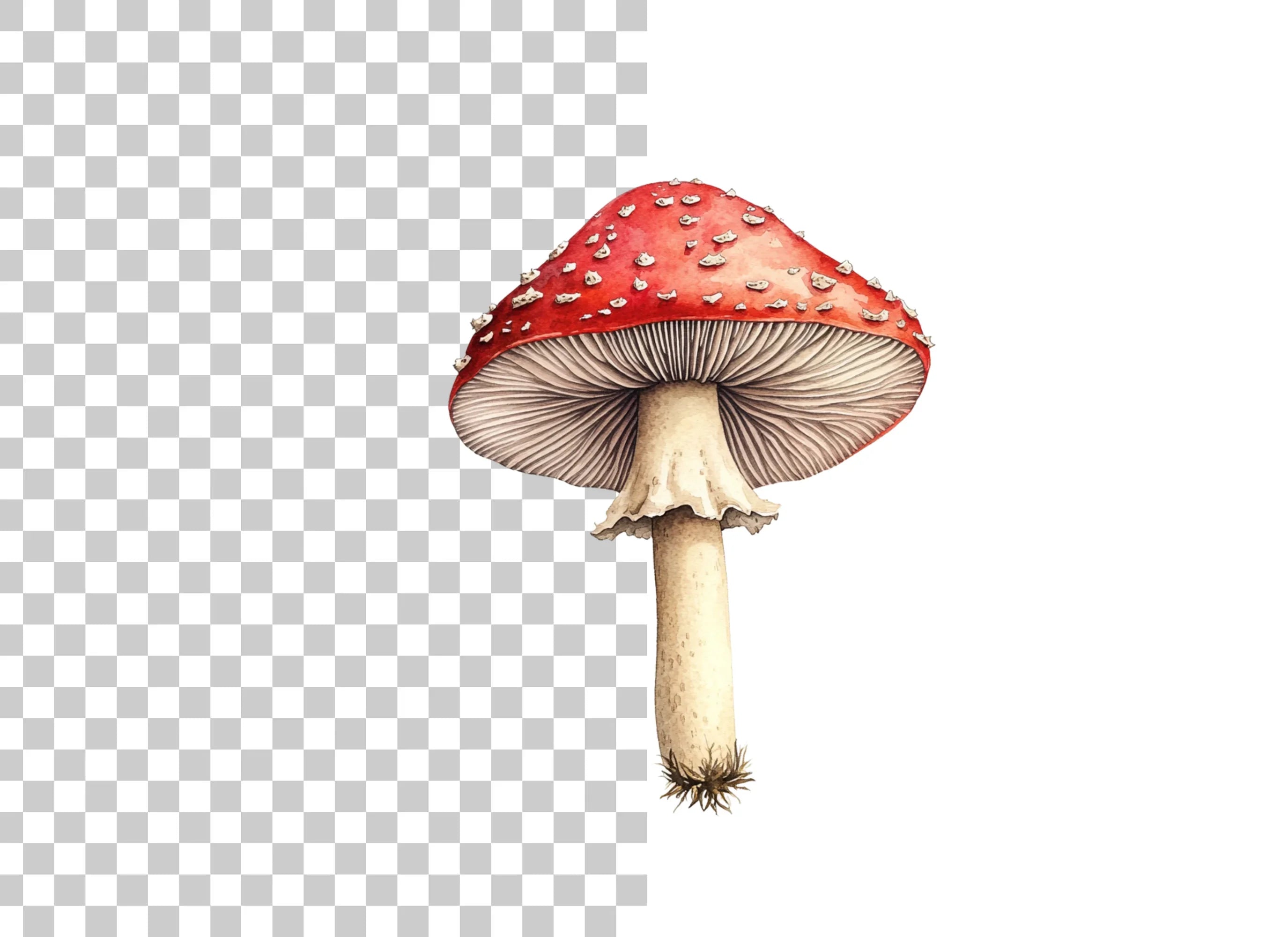 Red Toadstool Mushroom Clipart Bundle