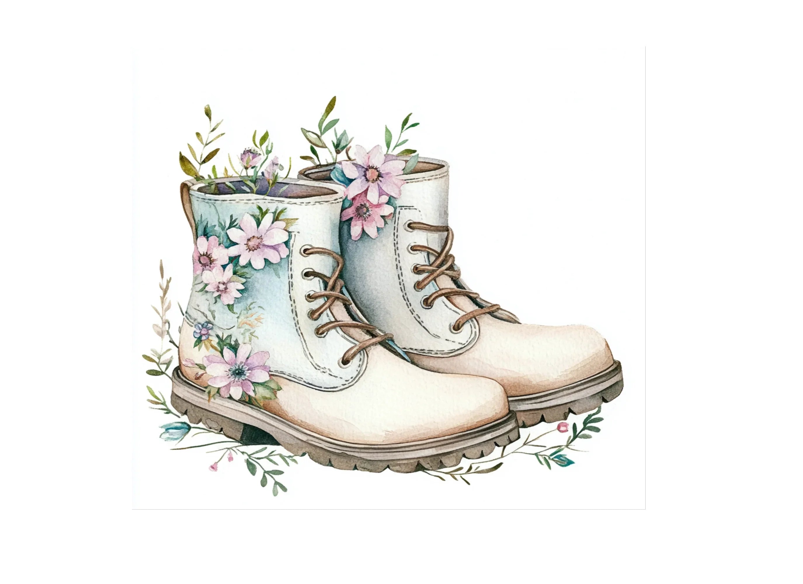 Floral Boots Clipart Bundle