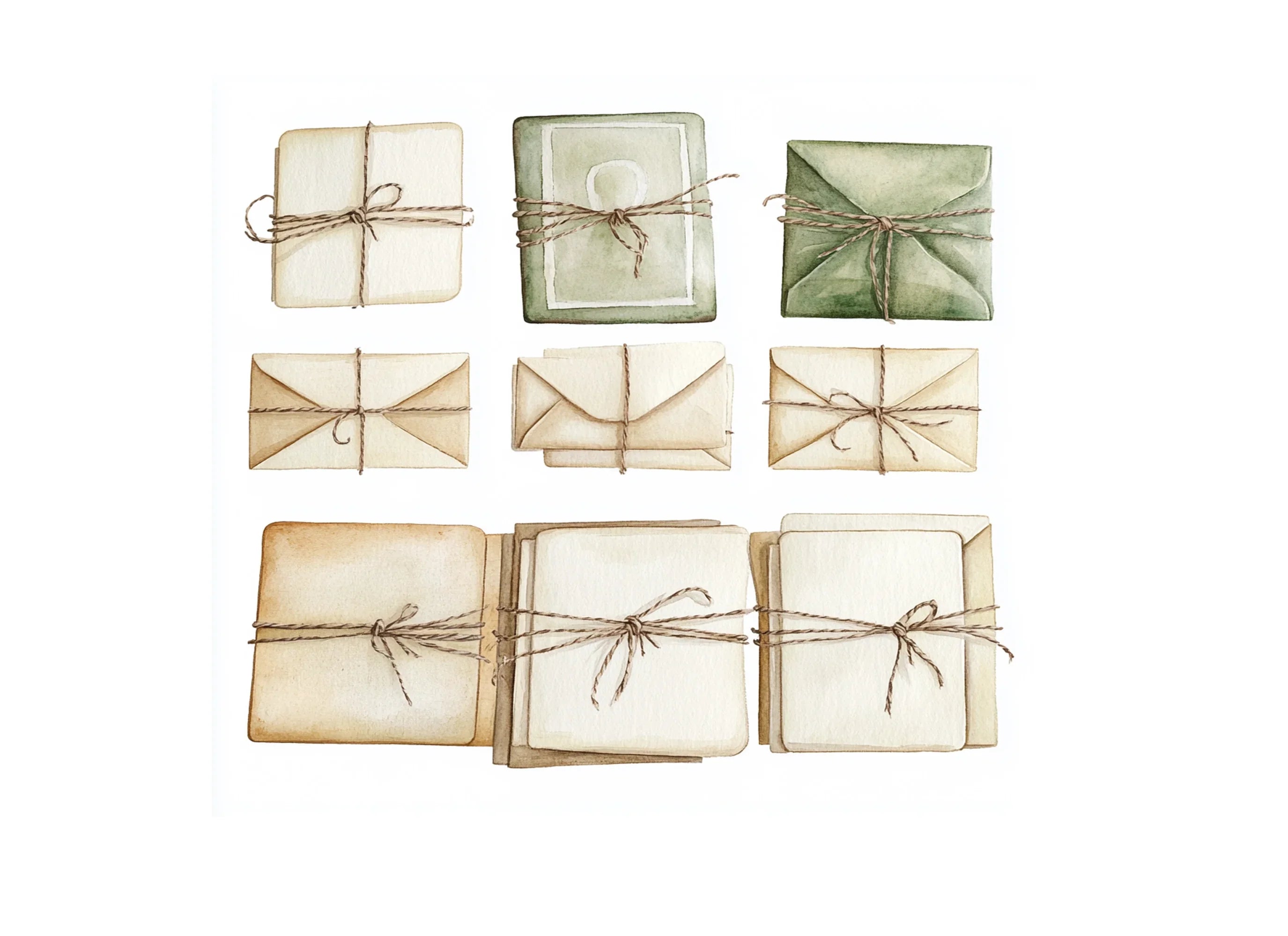 Assorted Vintage Postage Letters Clipart Bundle