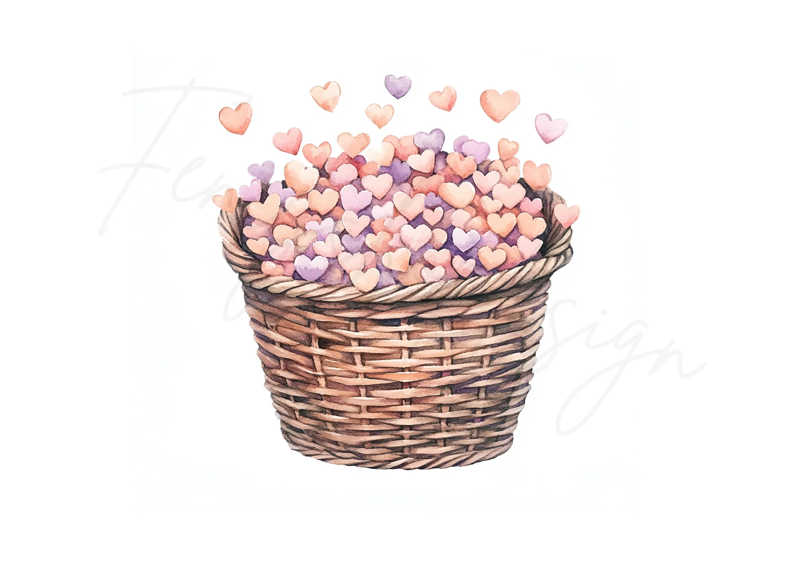 Heart Baskets Clipart Bundle