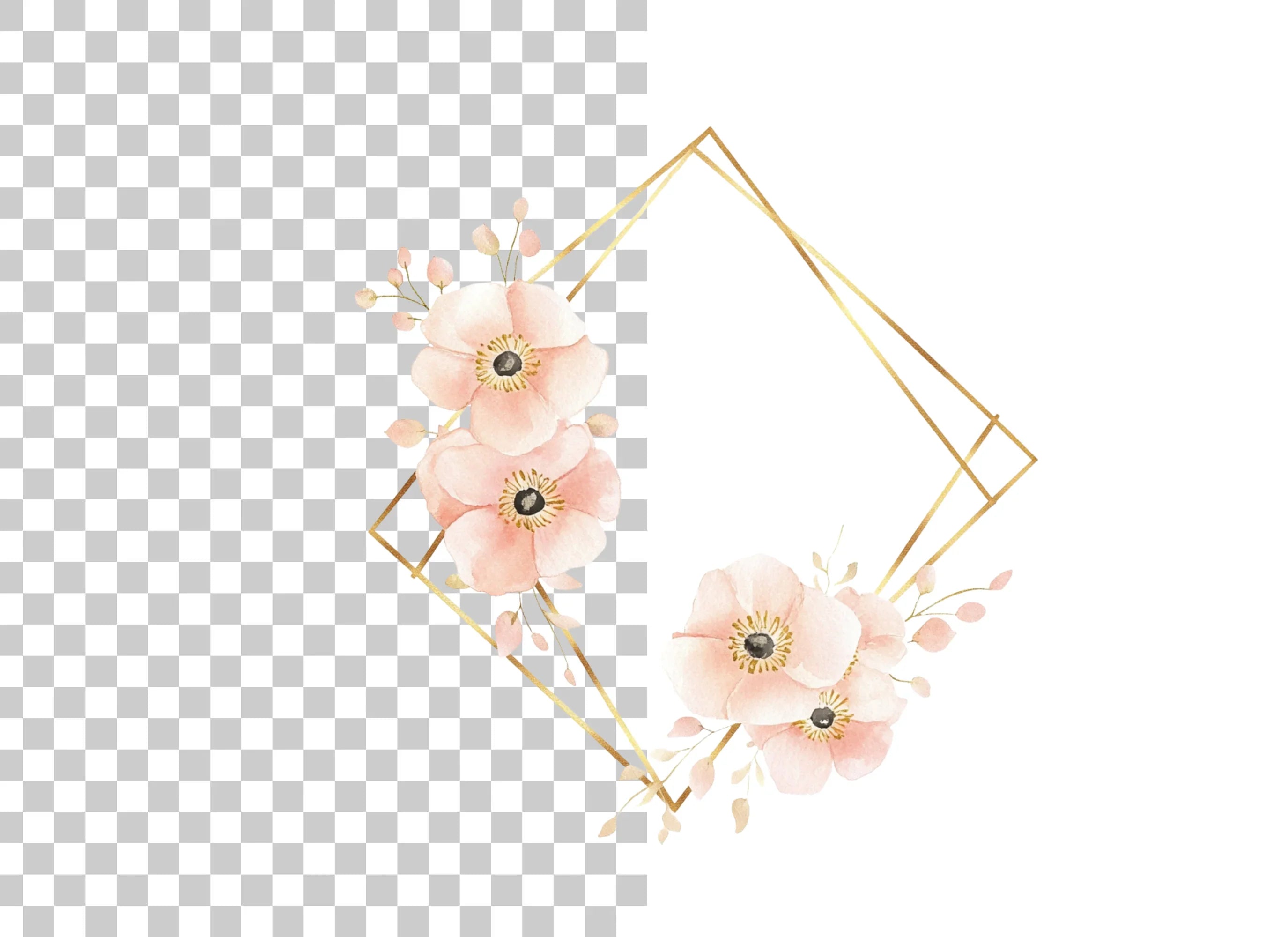 Geometric Floral Frames Clipart Bundle