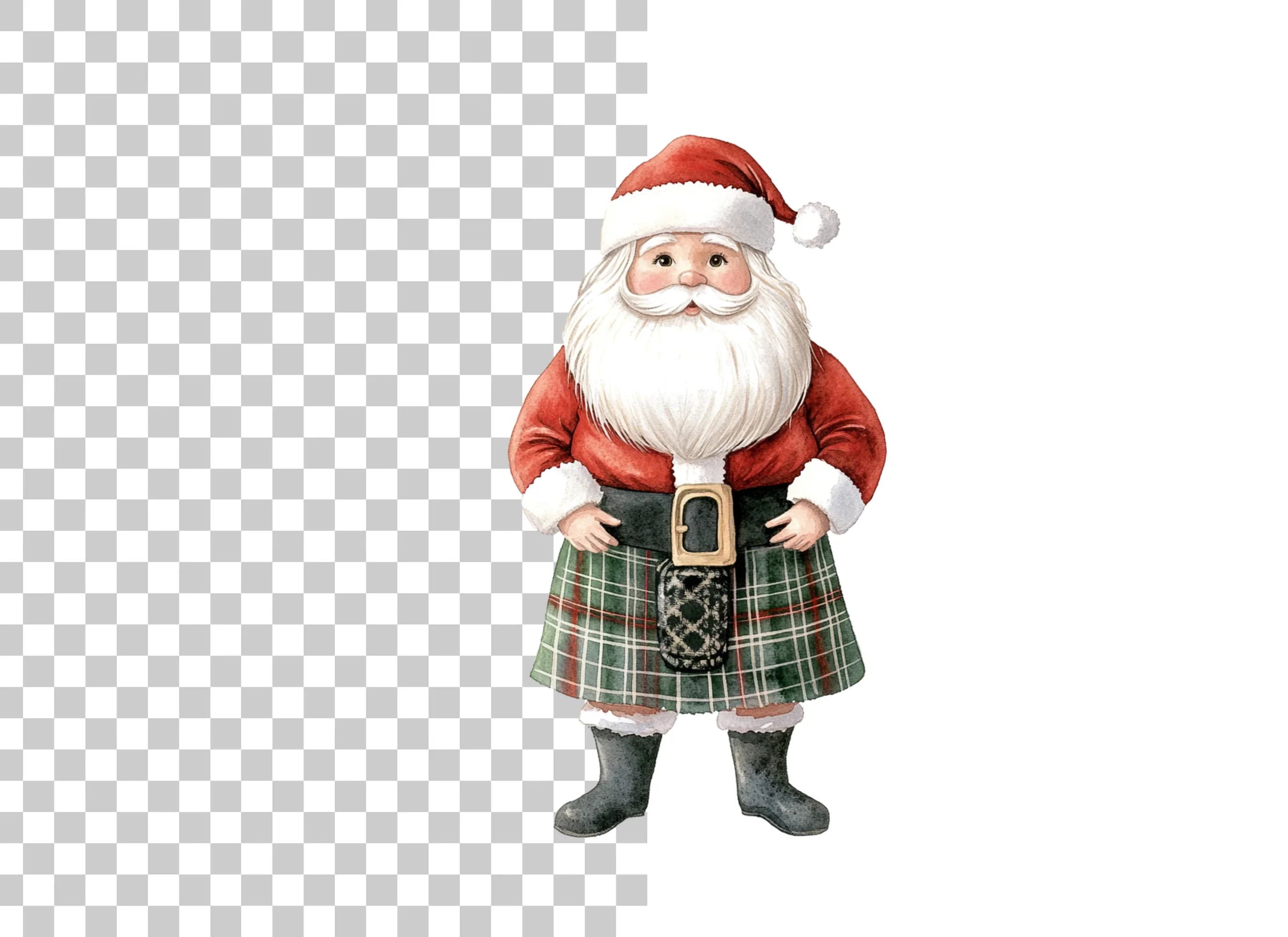 Scottish Santa Claus Clipart Bundle