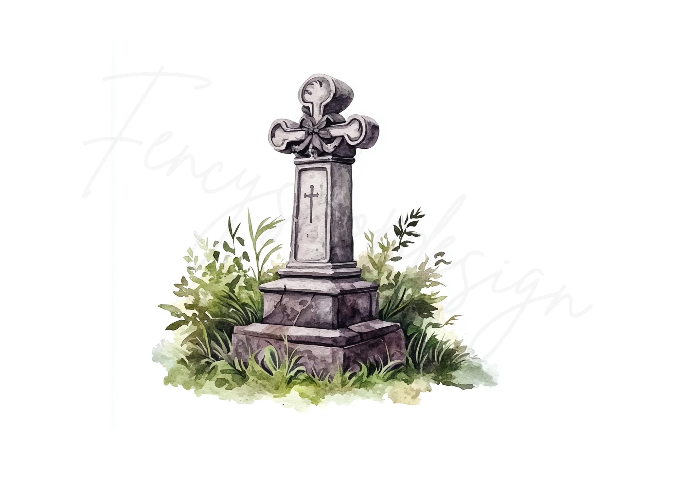 Gothic Gravestones Clipart Bundle