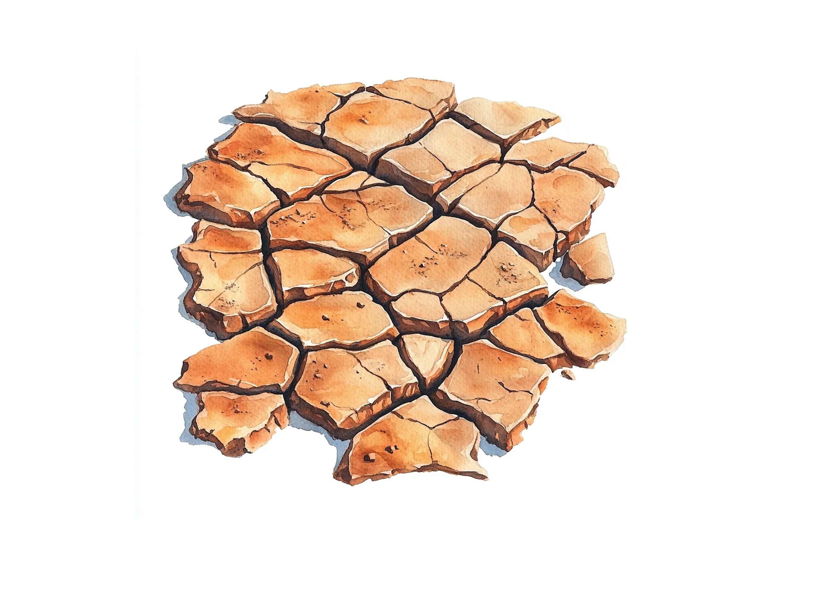 Dry Cracked Earth Clipart Bundle