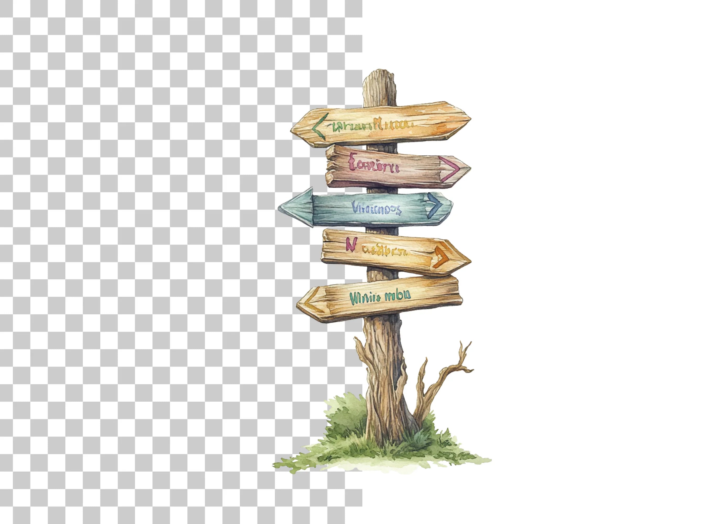 Wooden Signpost Clipart Bundle