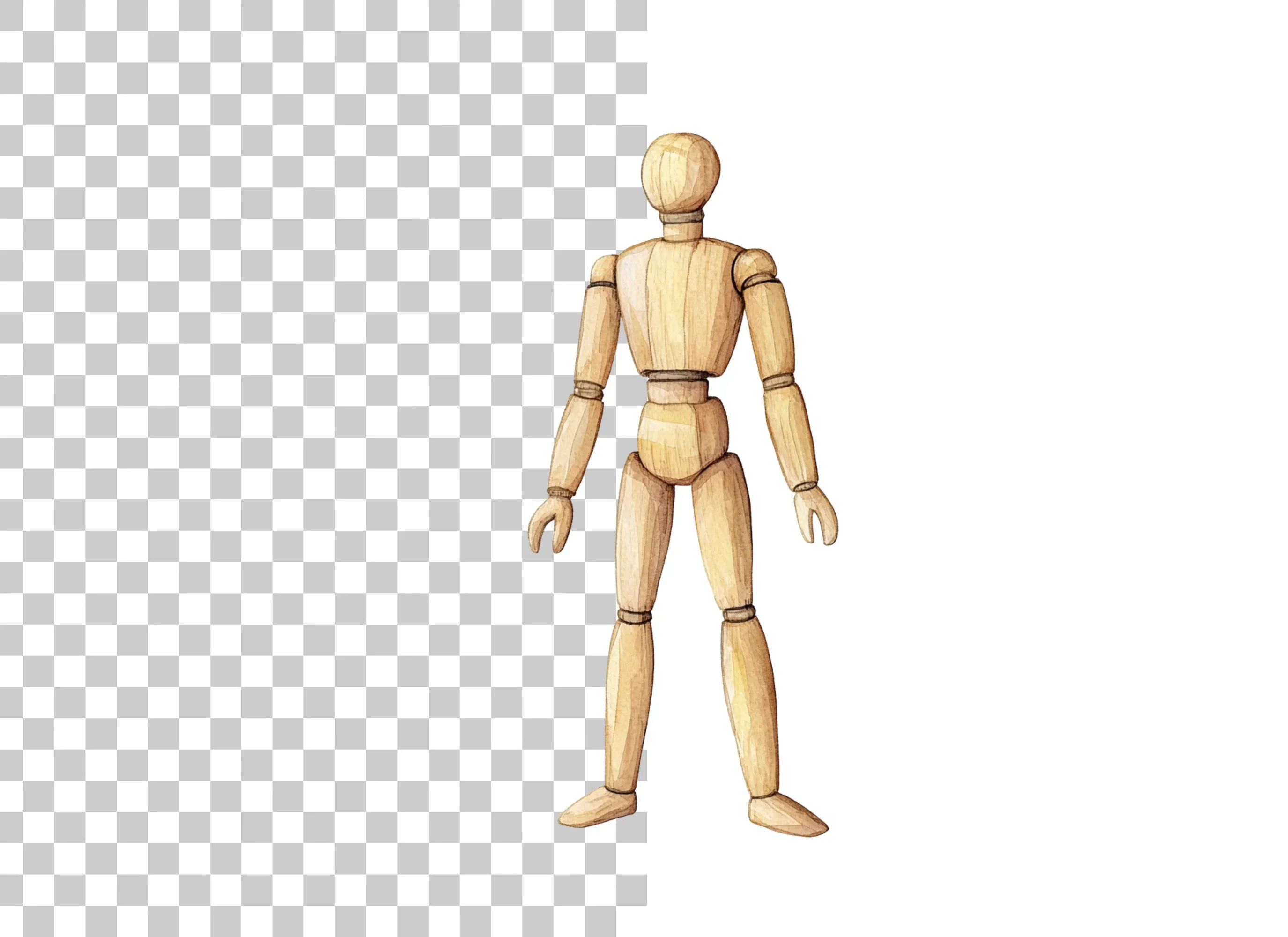 Articulated Wooden Mannequins Clipart Bundle