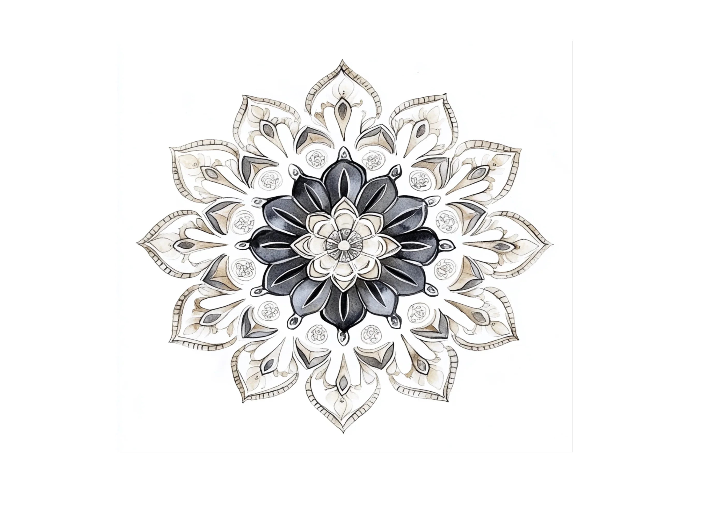 Elegant Monochrome Mandala Clipart Bundle