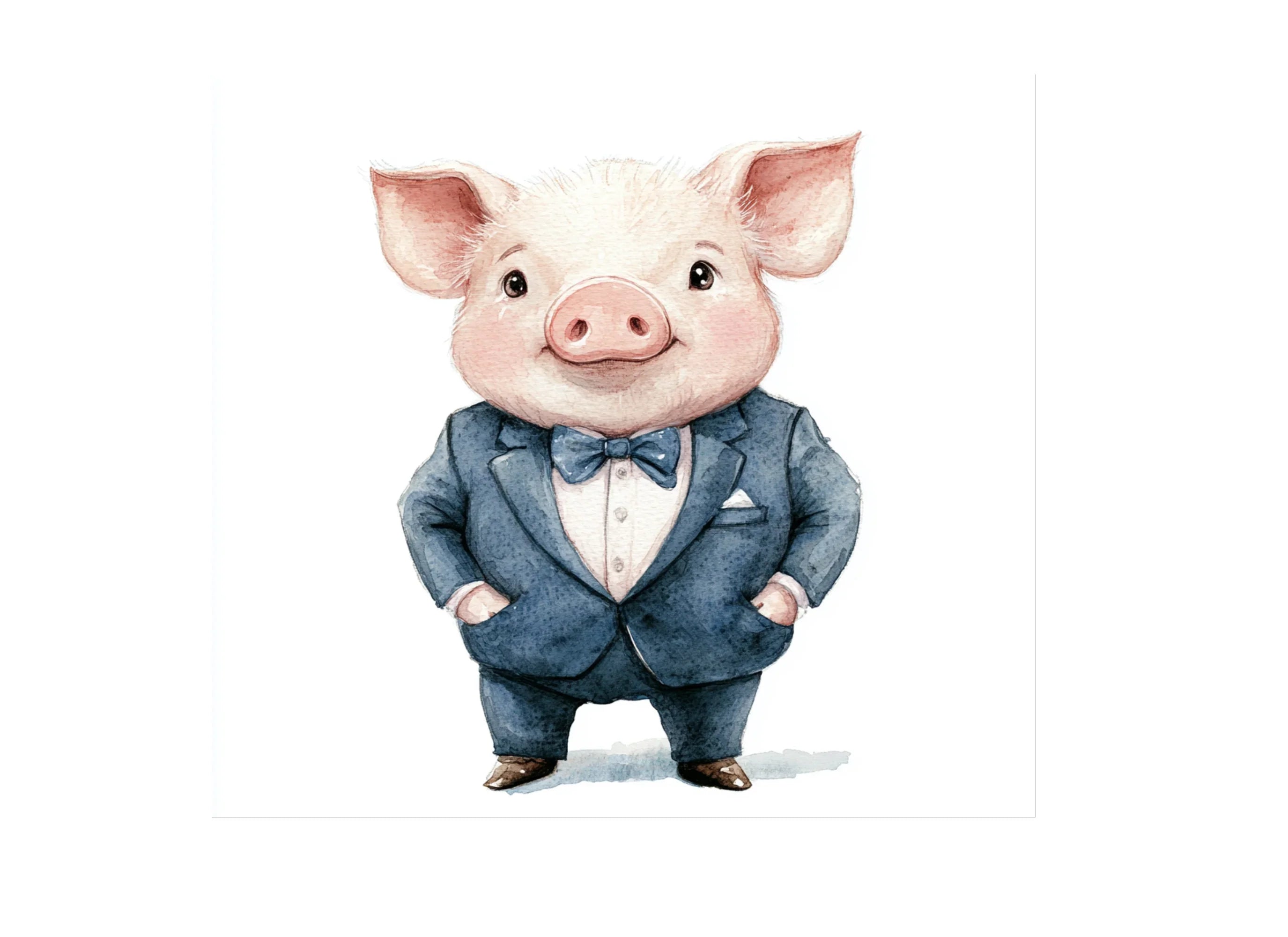 Cute Pig in Suit Clipart Bundle