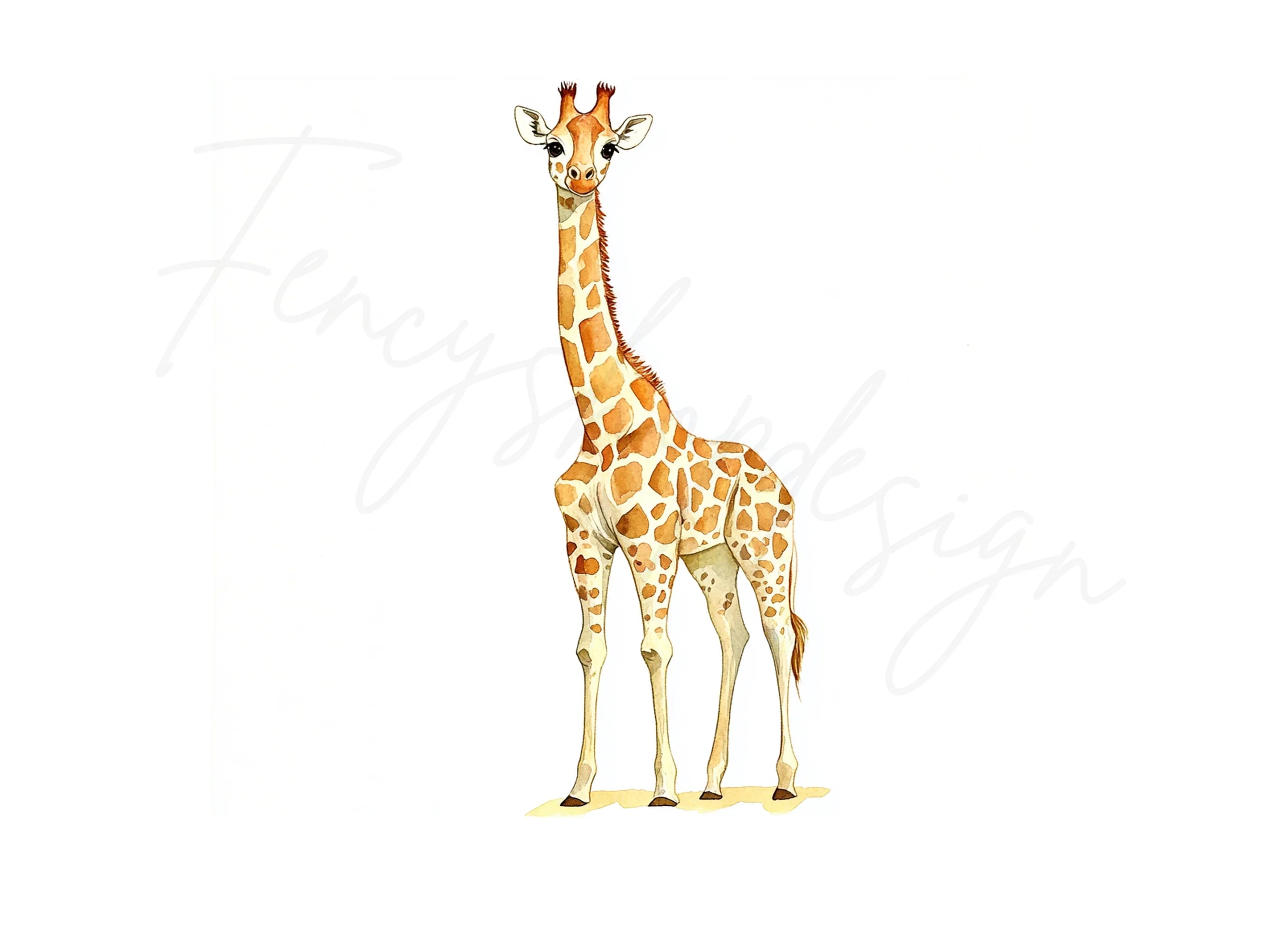 Cute Baby Giraffe Clipart Bundle