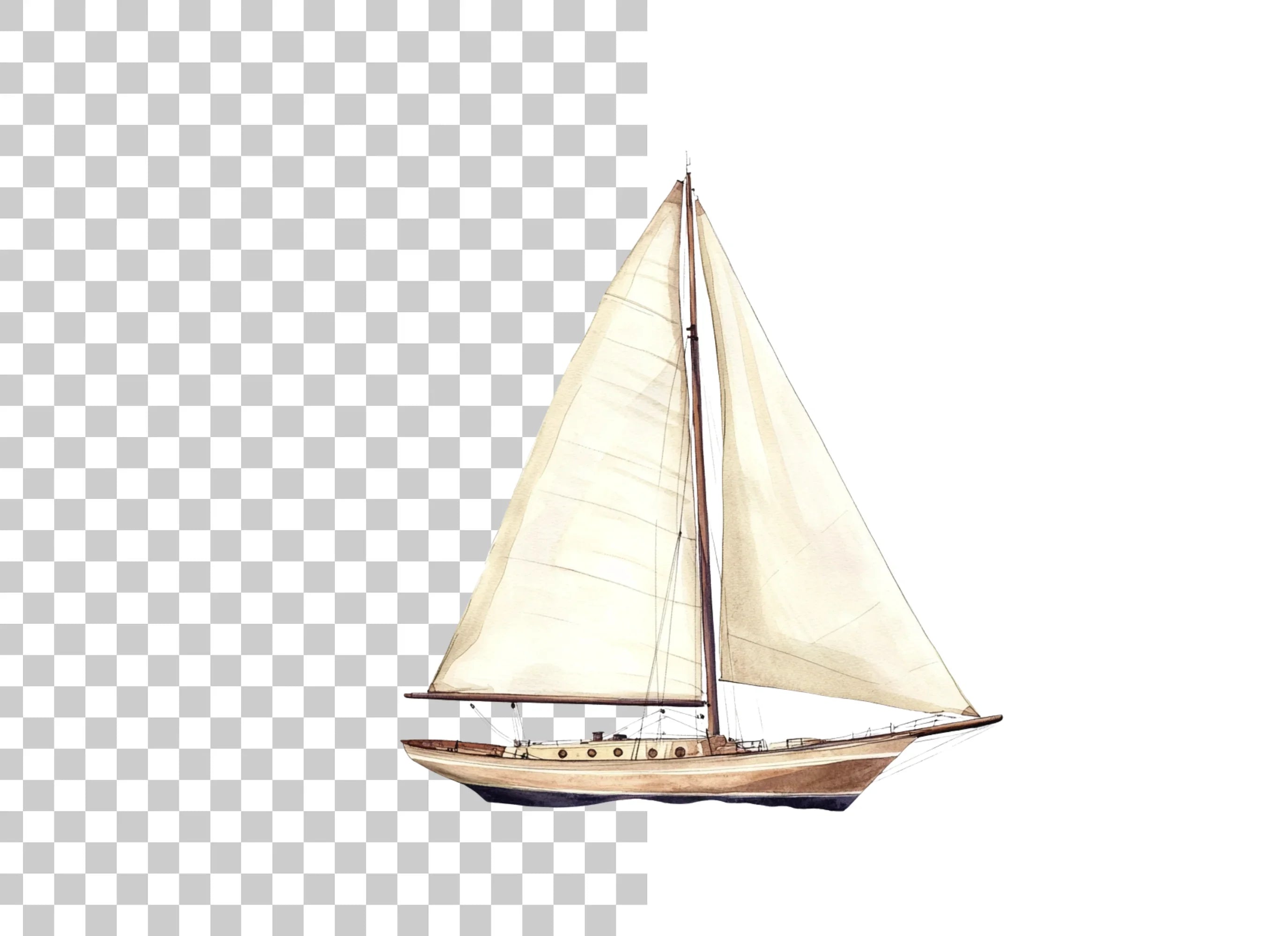 Vintage Sailboat Clipart Bundle