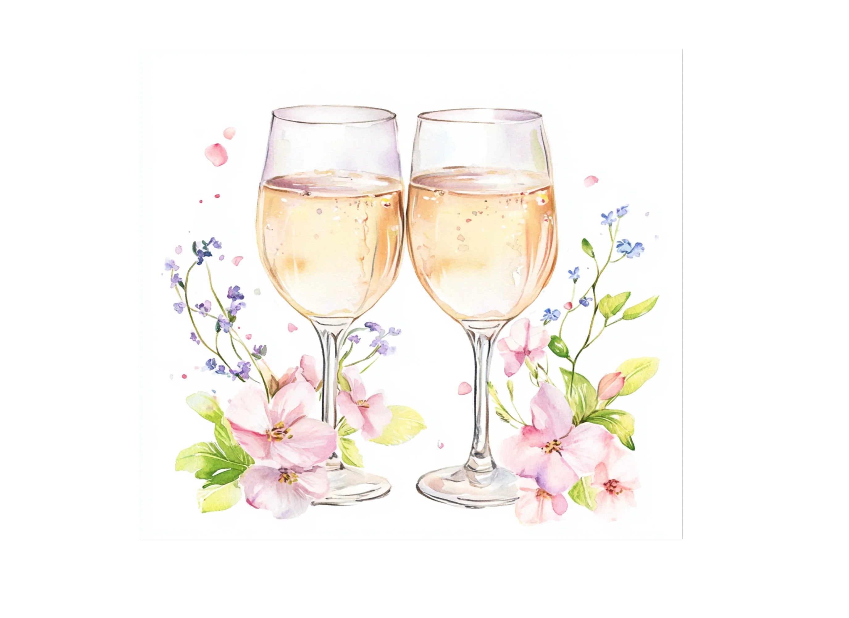 Champagne Flutes Clipart Bundle