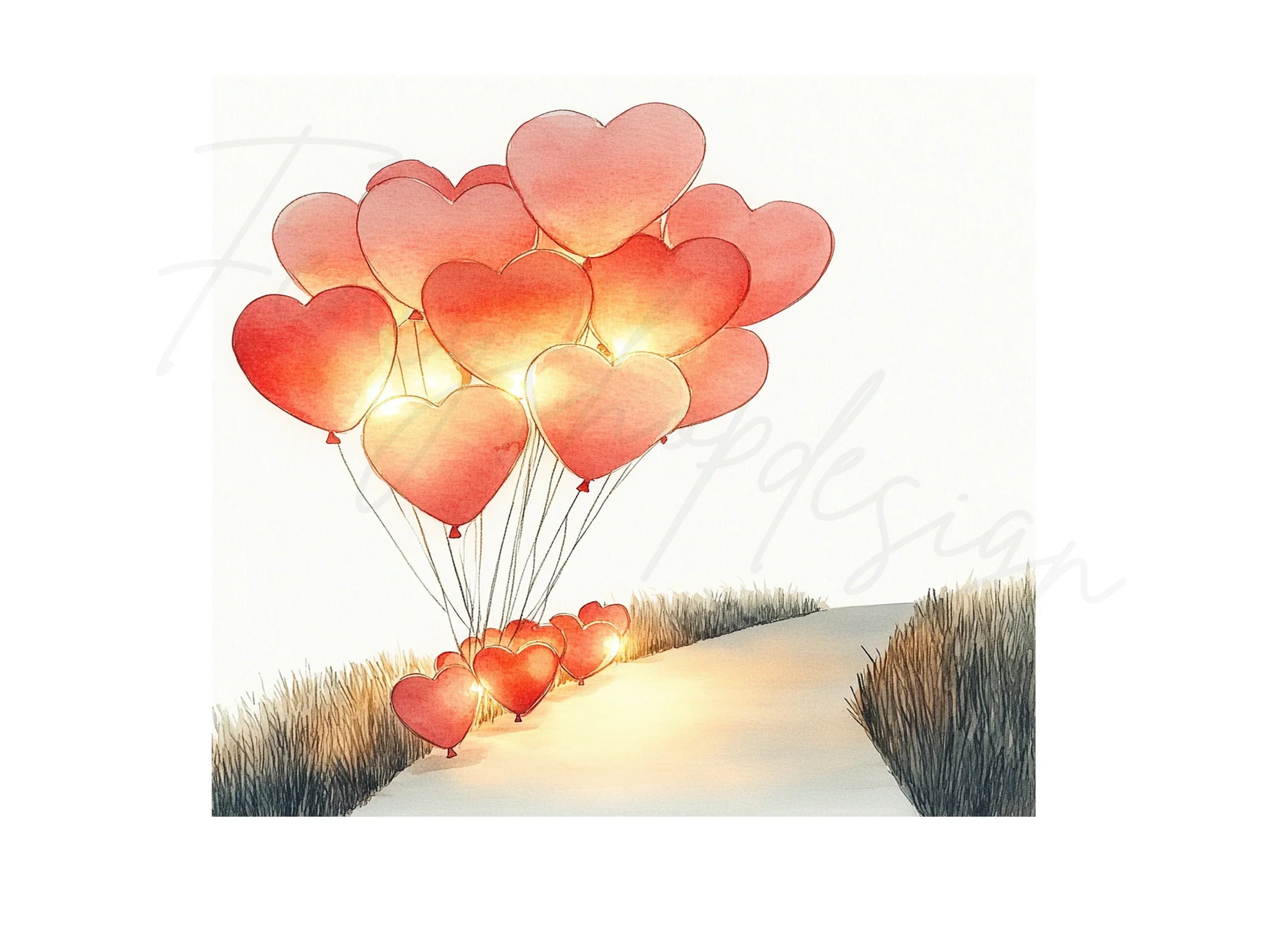 Heart Balloons Clipart Bundle