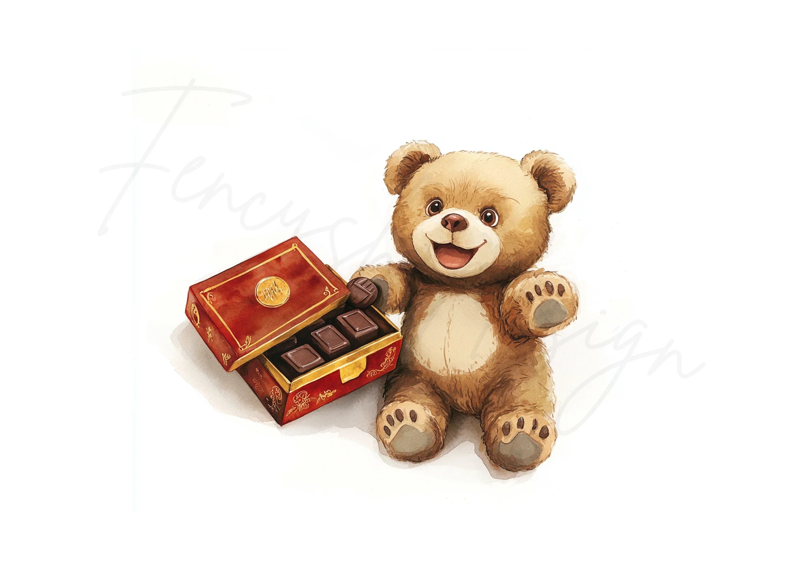 Teddy Bear with Chocolate Box Clipart Bundle