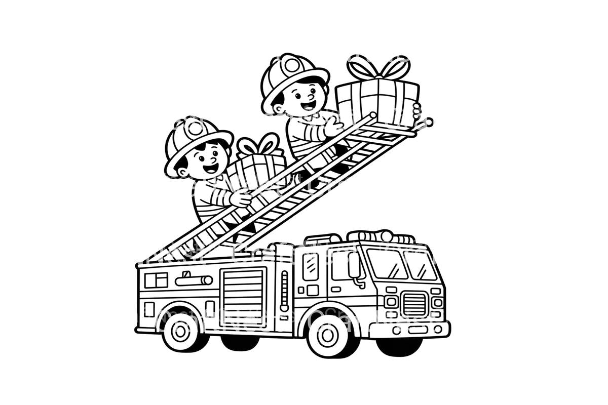 Firefighter Christmas Gift Coloring Books
