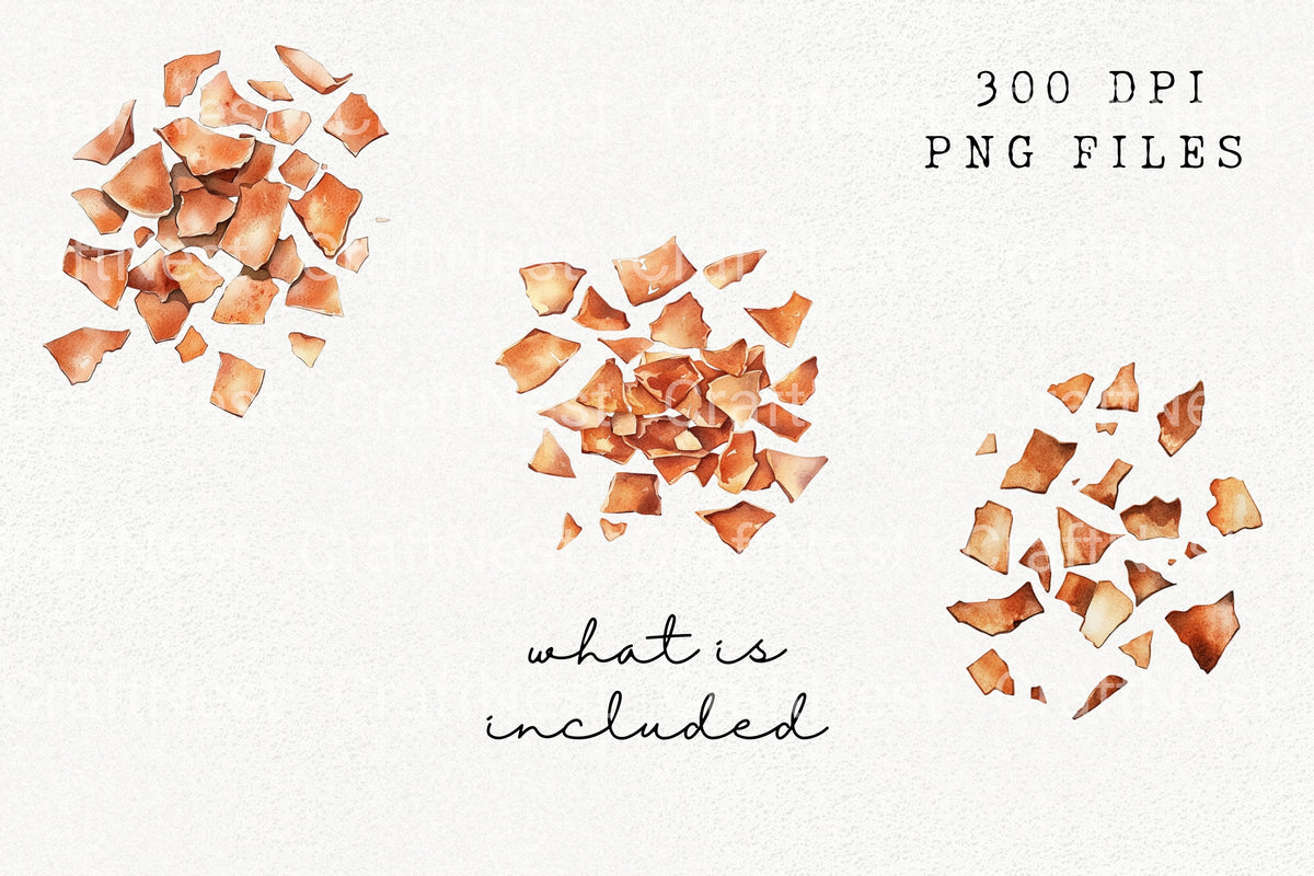 Broken Terracotta Shards Clipart Bundle