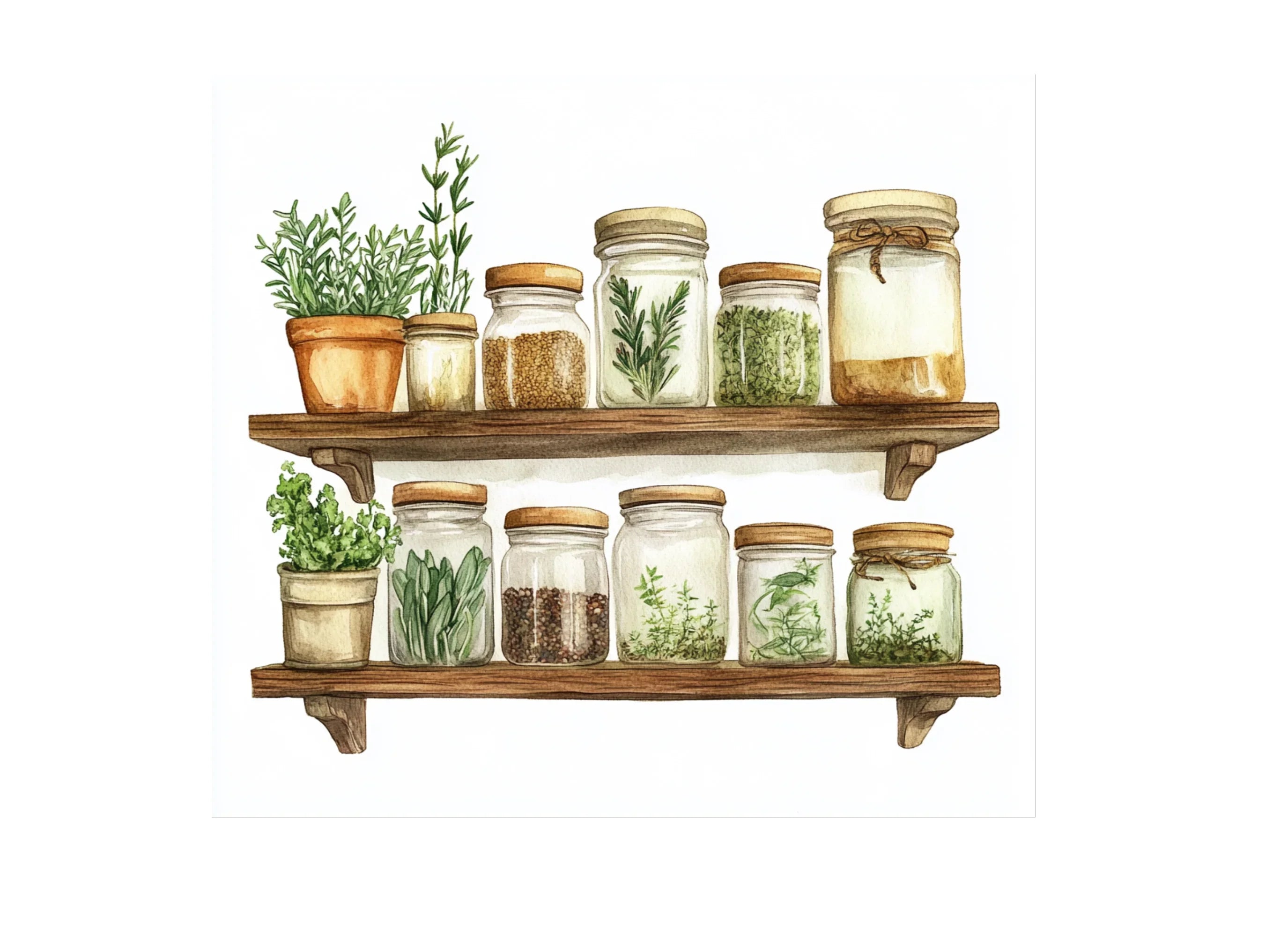 Herbal Pantry Illustrations Clipart Bundle
