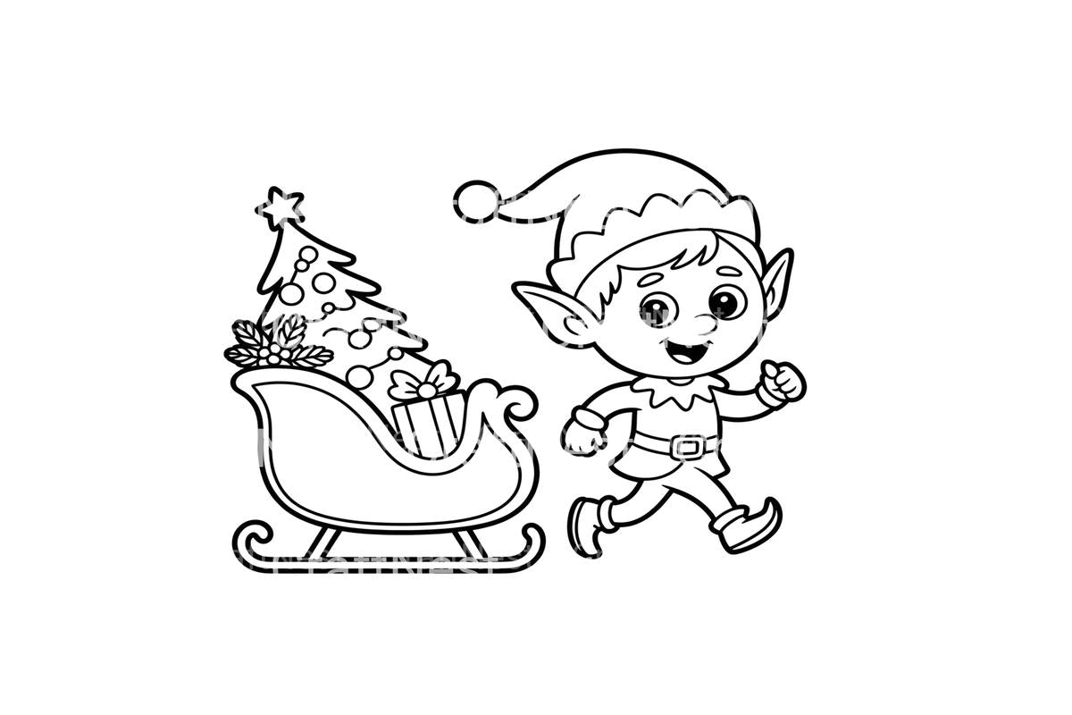 Christmas Elf Sleigh Fun Coloring Books