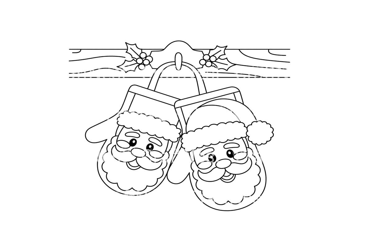 Santa Mittens Christmas Coloring Books