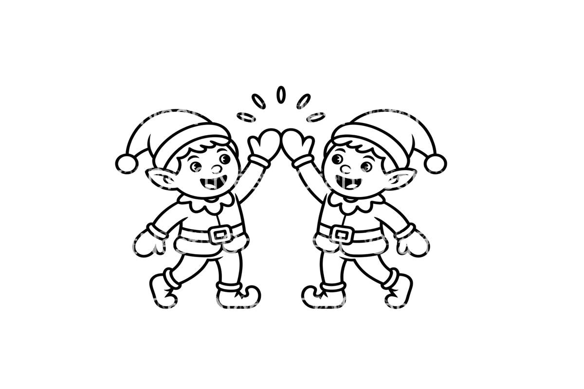 Christmas Elf High Five Coloring Books